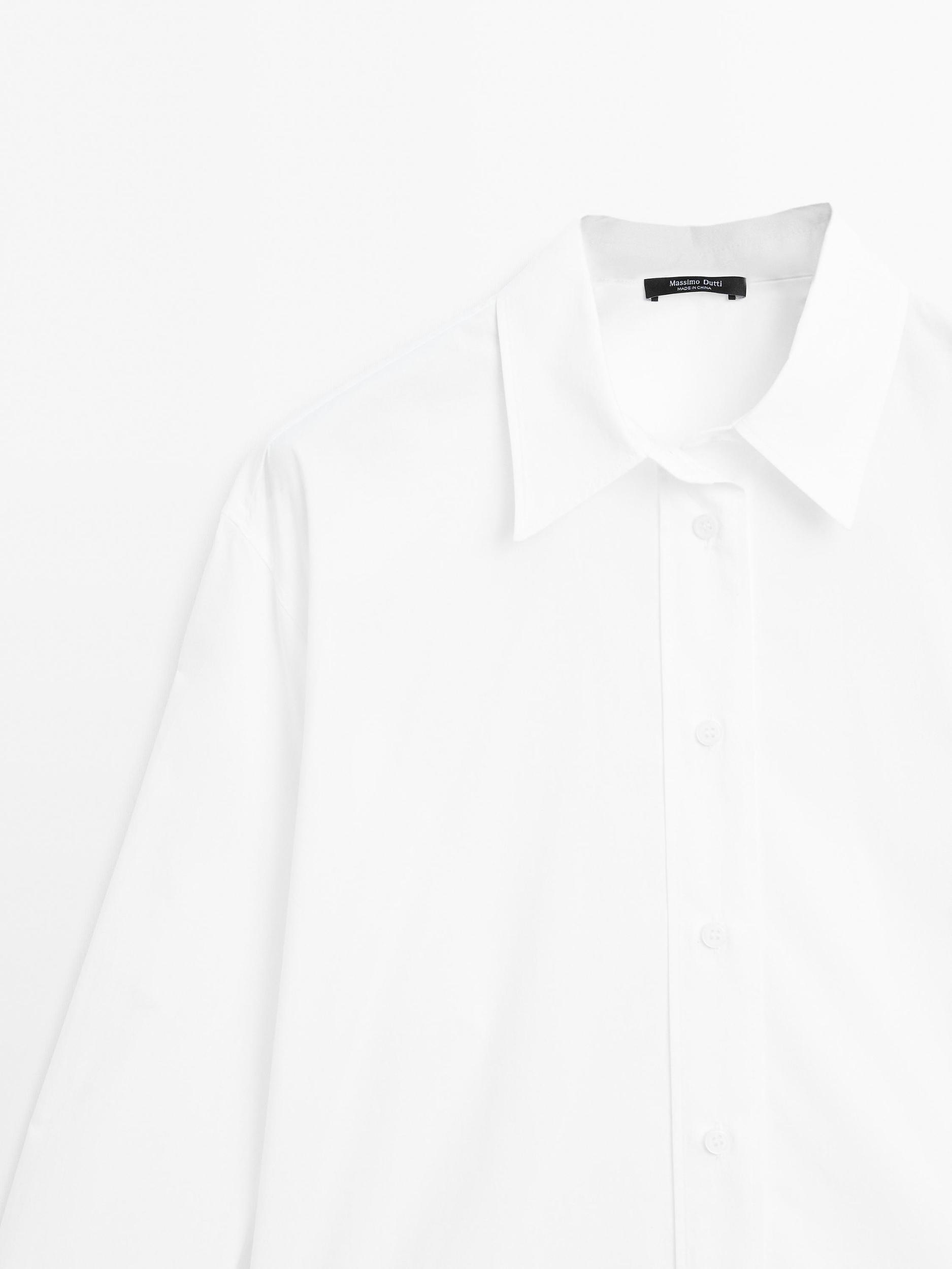 Long 100% cotton poplin shirt Product Image
