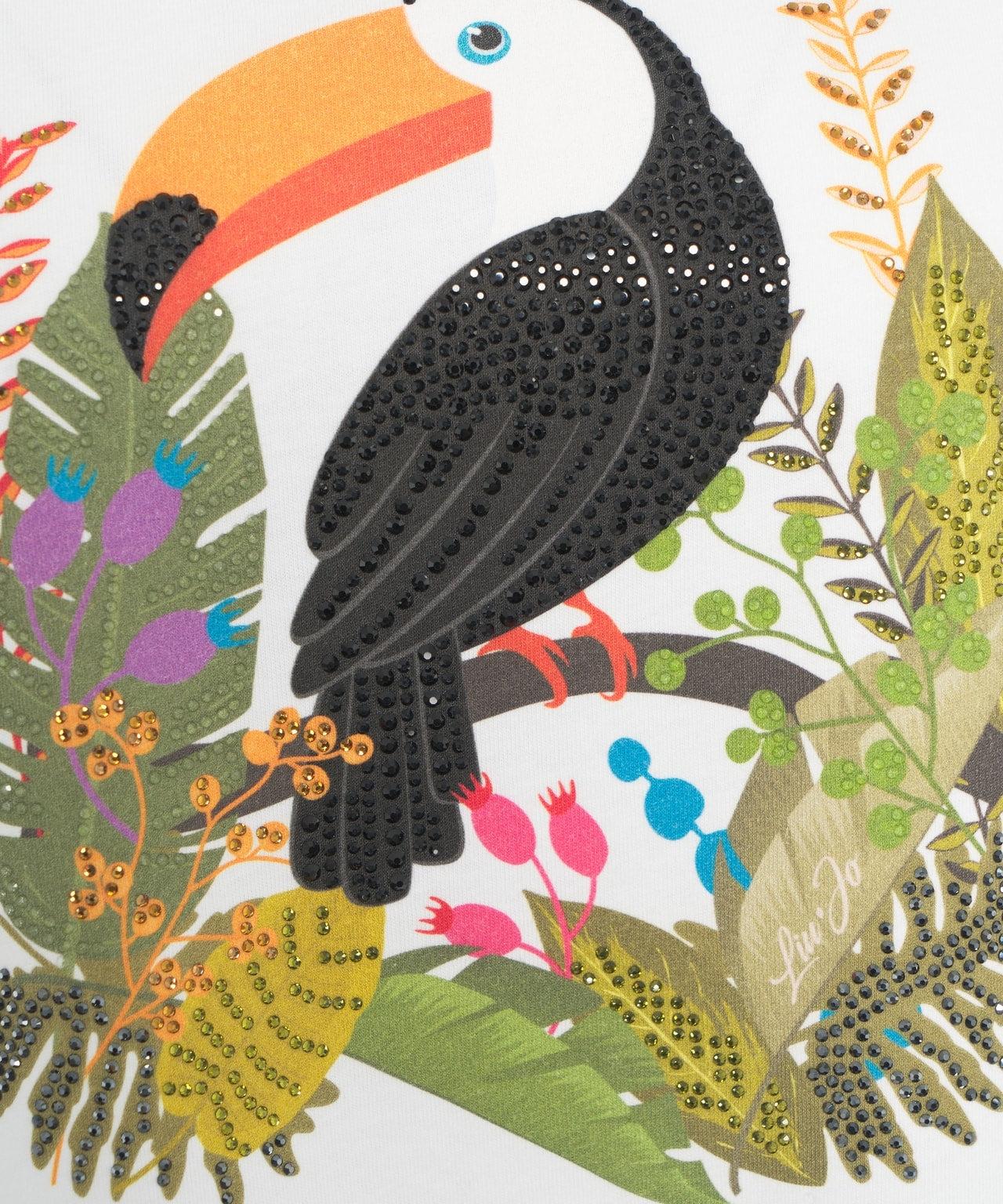 T-shirt with print and rhinestones Product Image