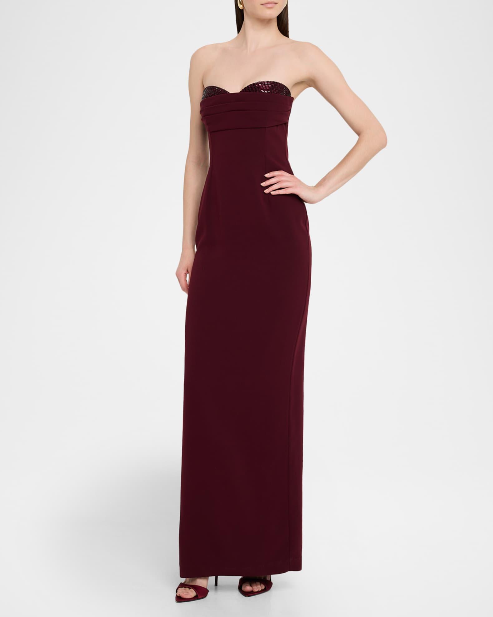 Strapless Diamante Bust Light Cady Gown Product Image