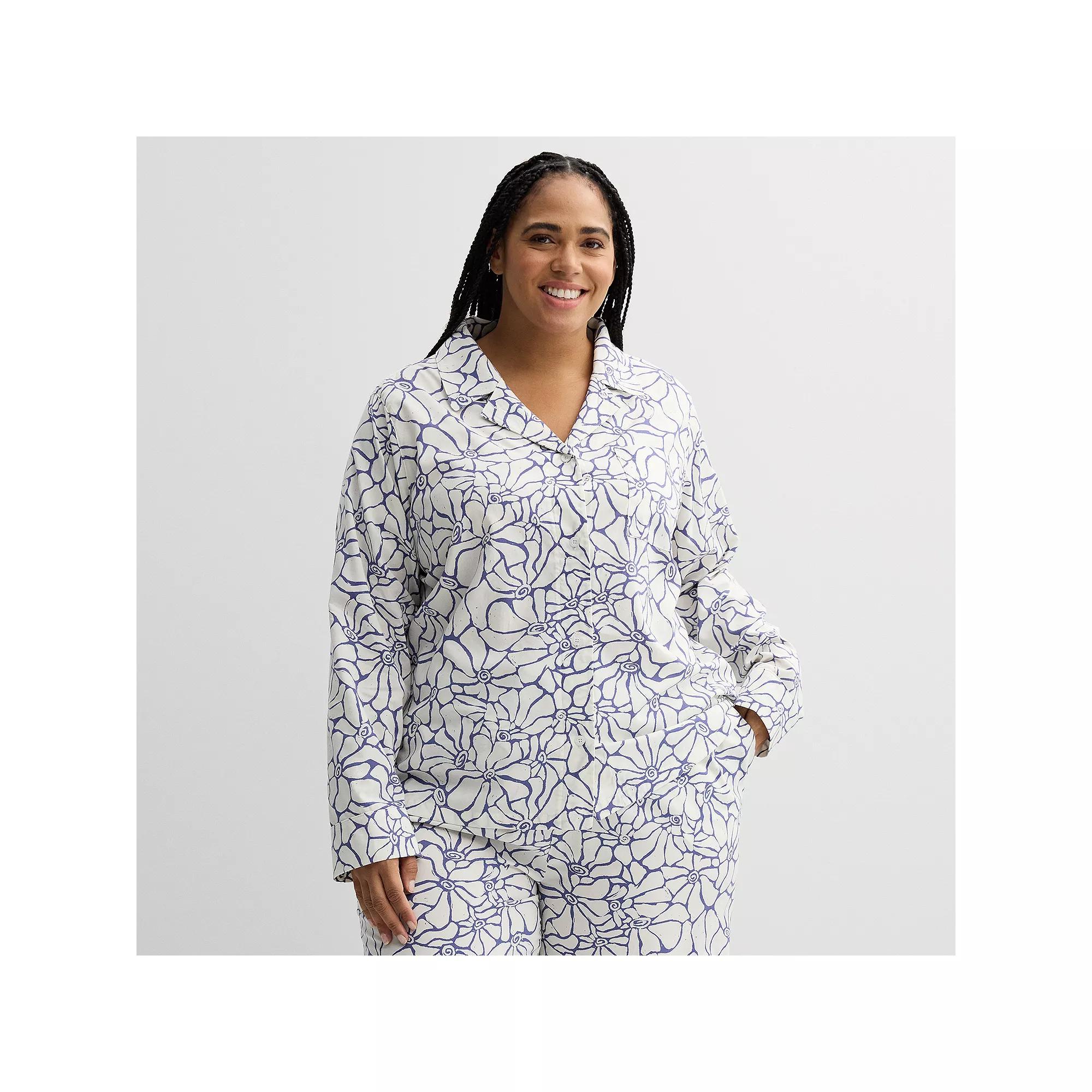 Plus Size Sonoma Goods For Life® Woven Pajama Top, Women's, Size: 1XL, Fun Floral Product Image