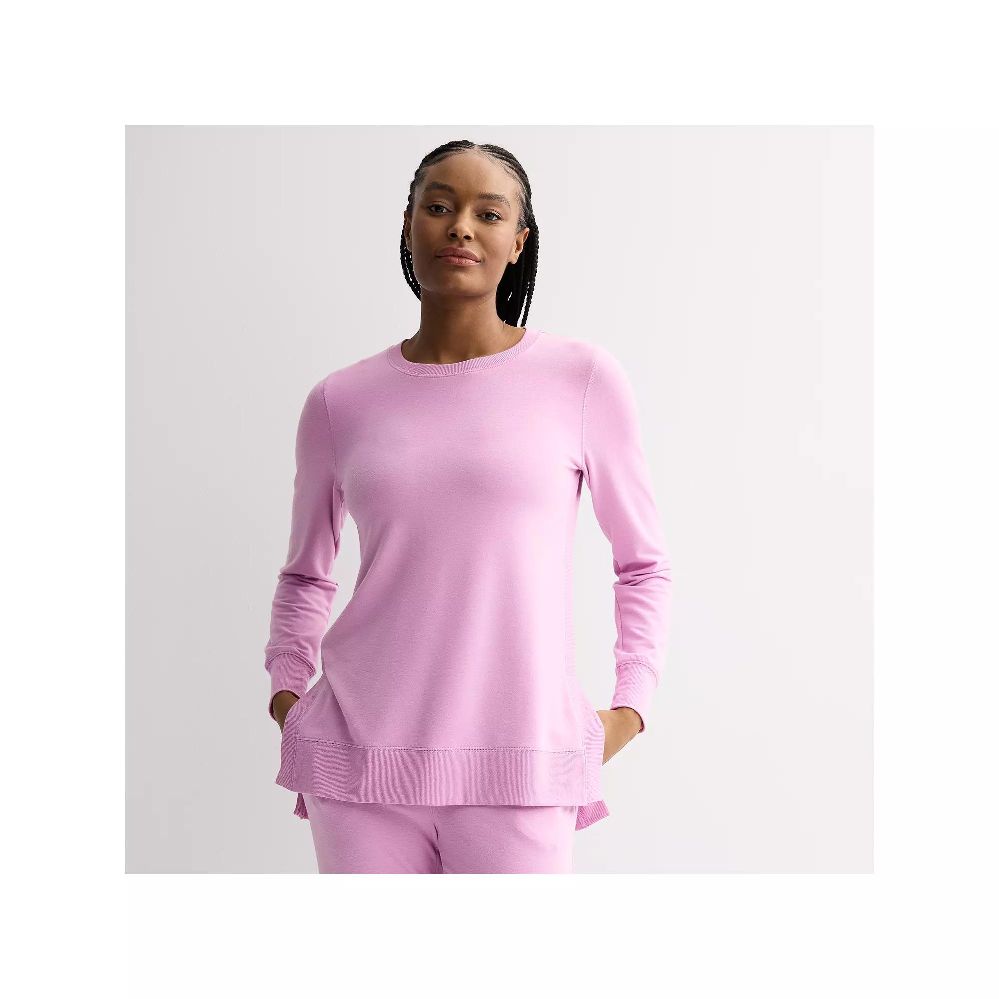 Women's Tek Gear French Terry Rib Tunic, Size: XS, Purple Macaroon Product Image