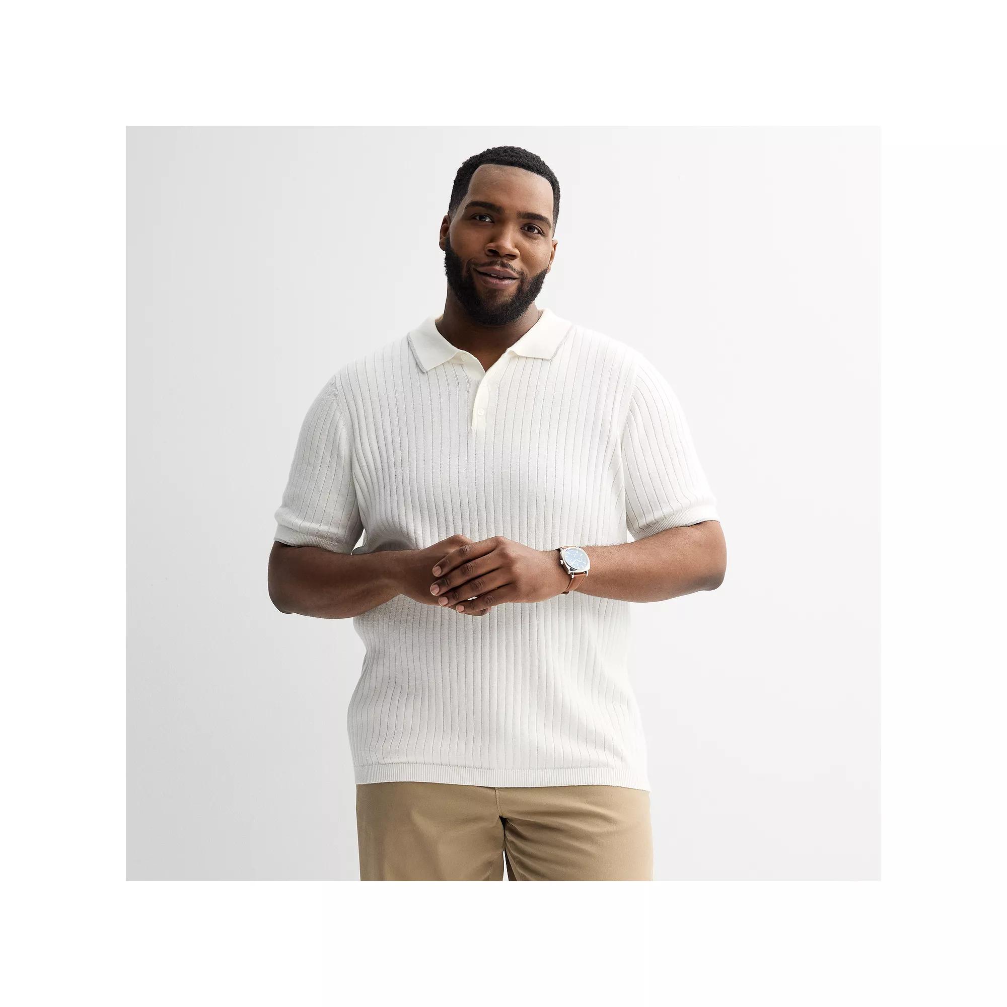 Big & Tall Sonoma Goods For Life® Tipped Sweater Polo, Men's, Size: 4XB, Ivory Product Image