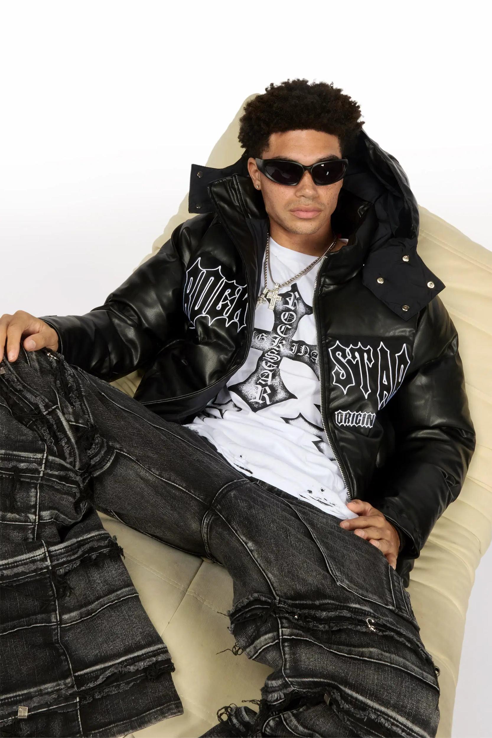 Ravi Black Puffer Jacket Male Product Image