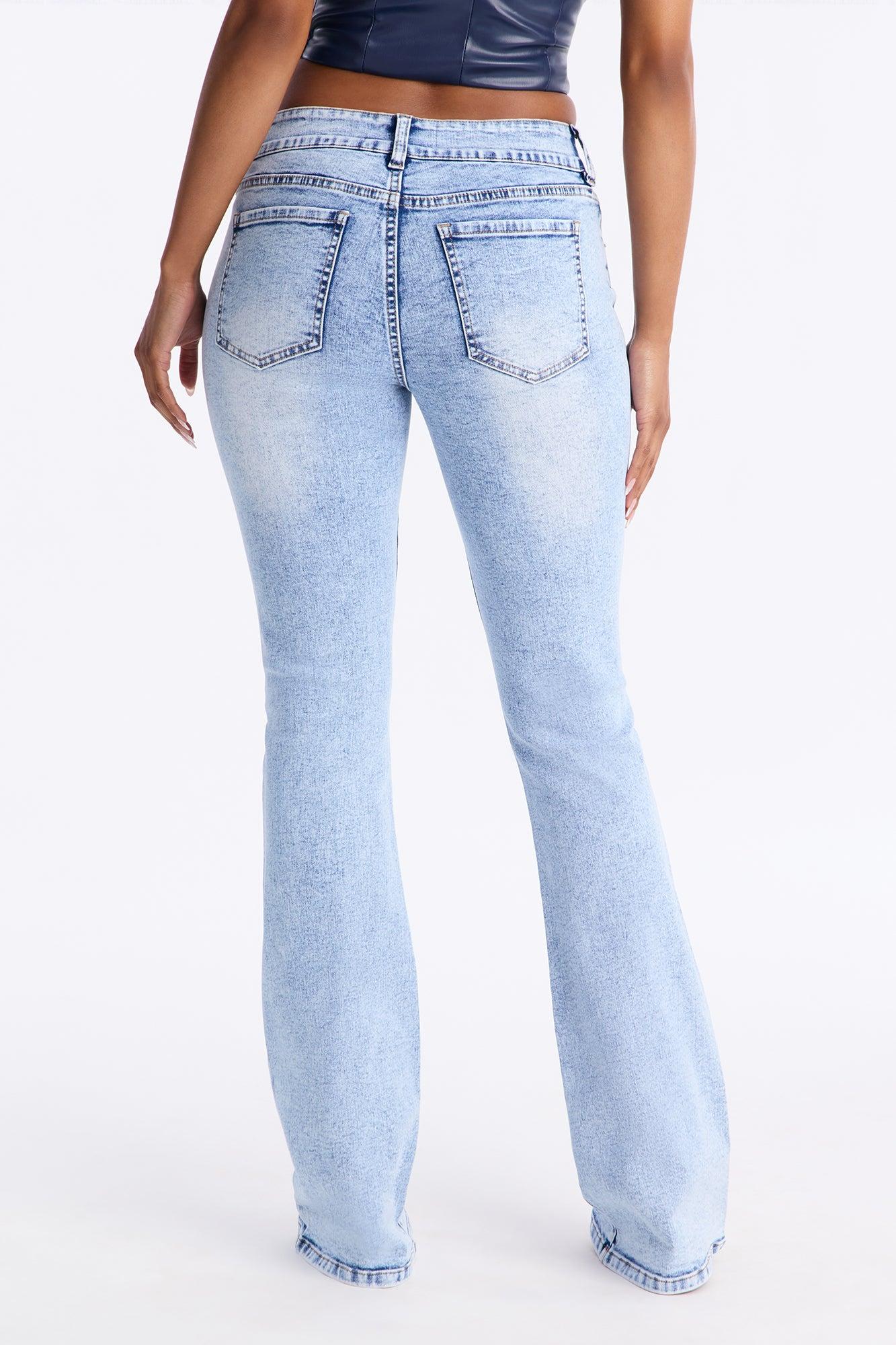 Stars Align Low Rise Embellished Bootcut Jeans - Light Wash Female Product Image