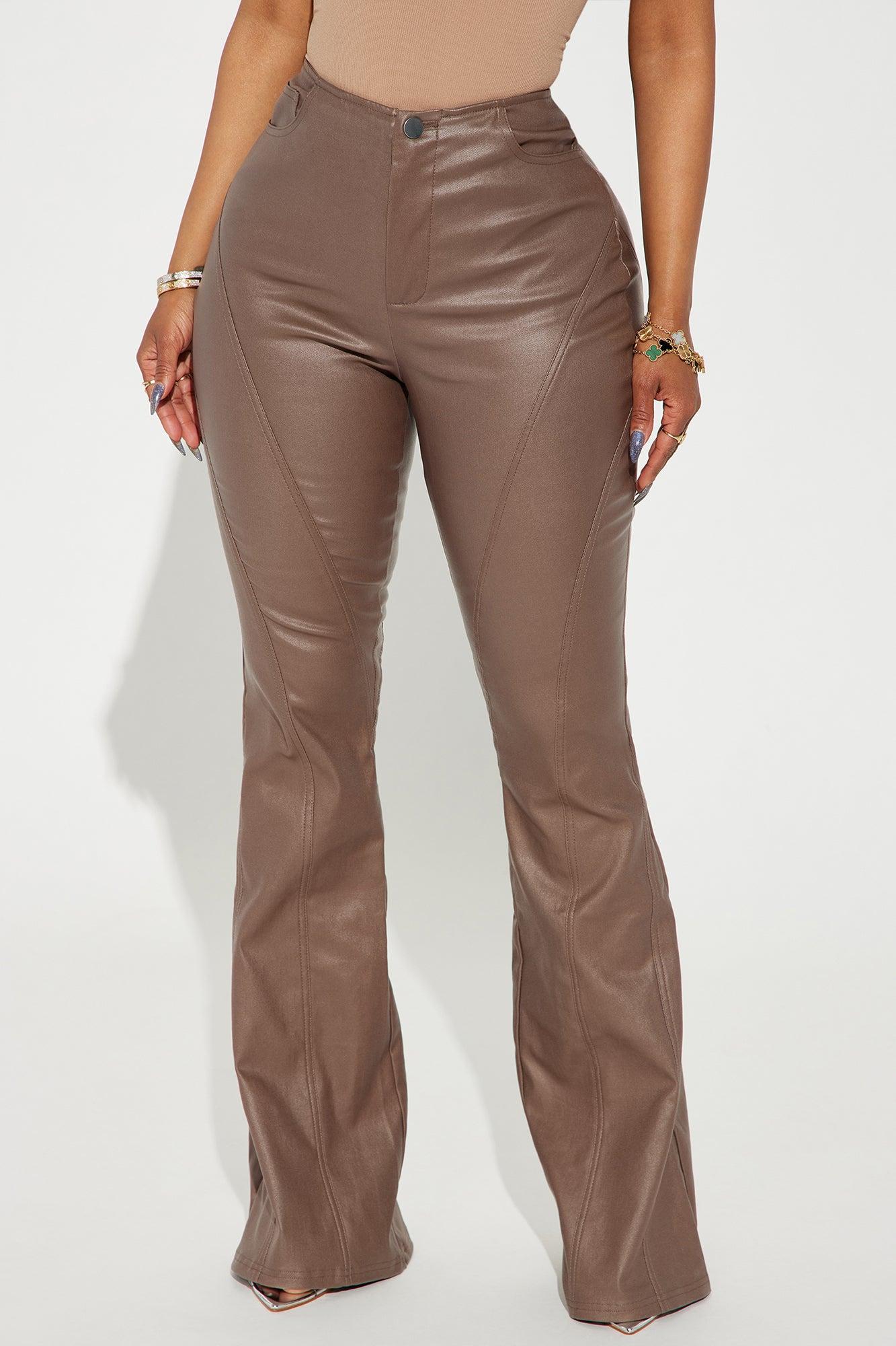 Going Big Coated Flare Pant - Chocolate Product Image