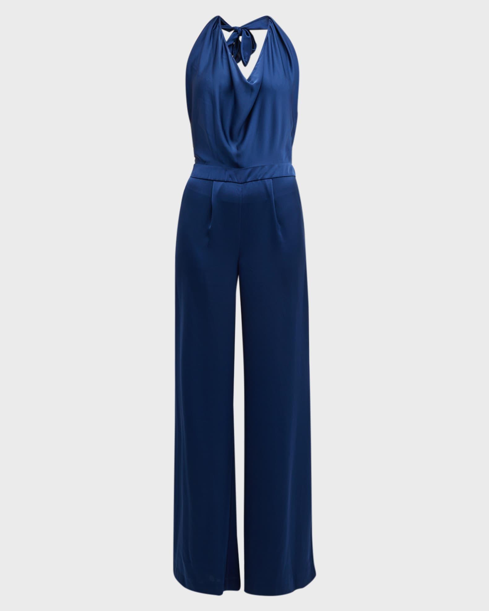 Harriet Satin Halter Jumpsuit  Product Image
