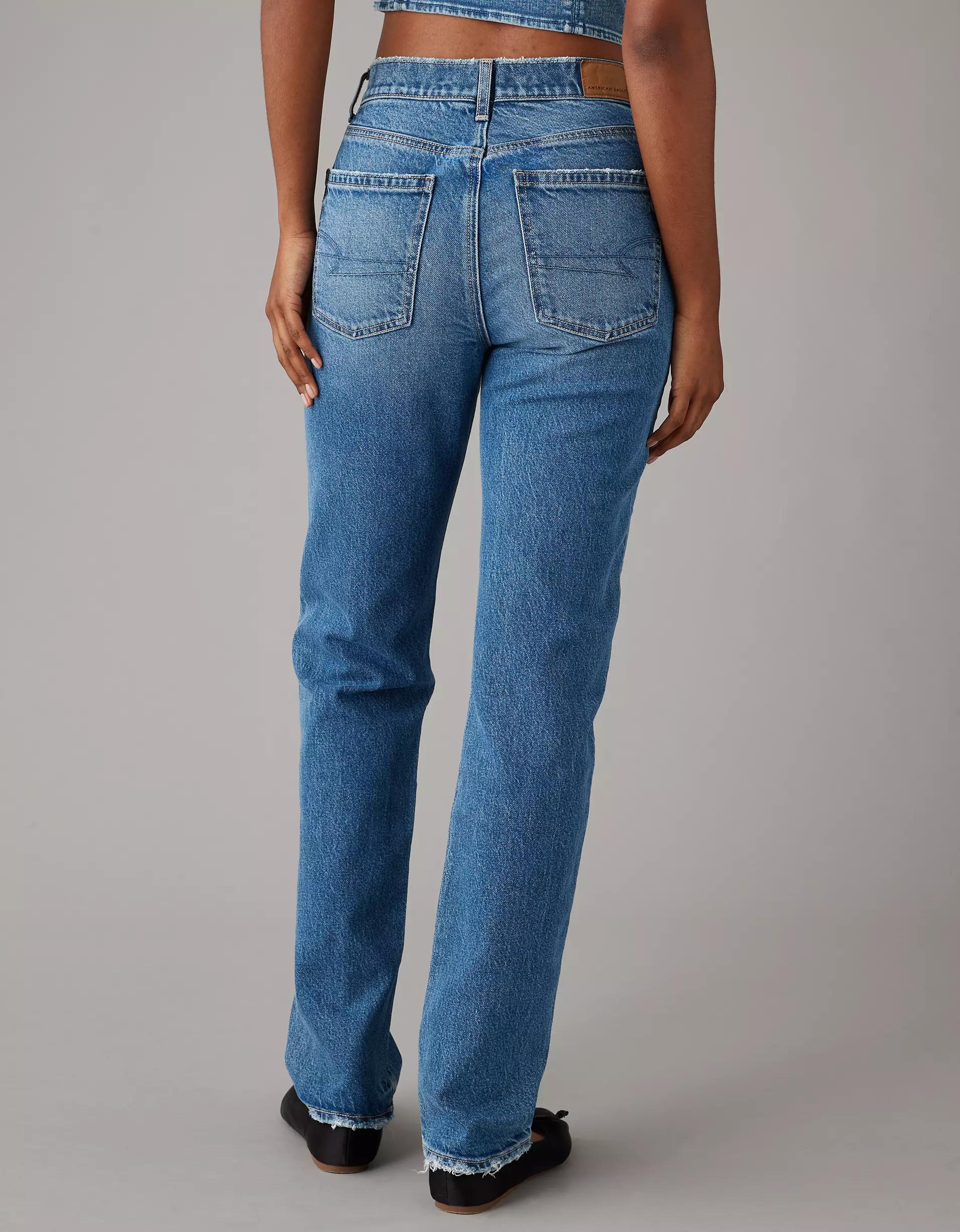 AE Stretch Super High-Waisted Straight Jean Product Image