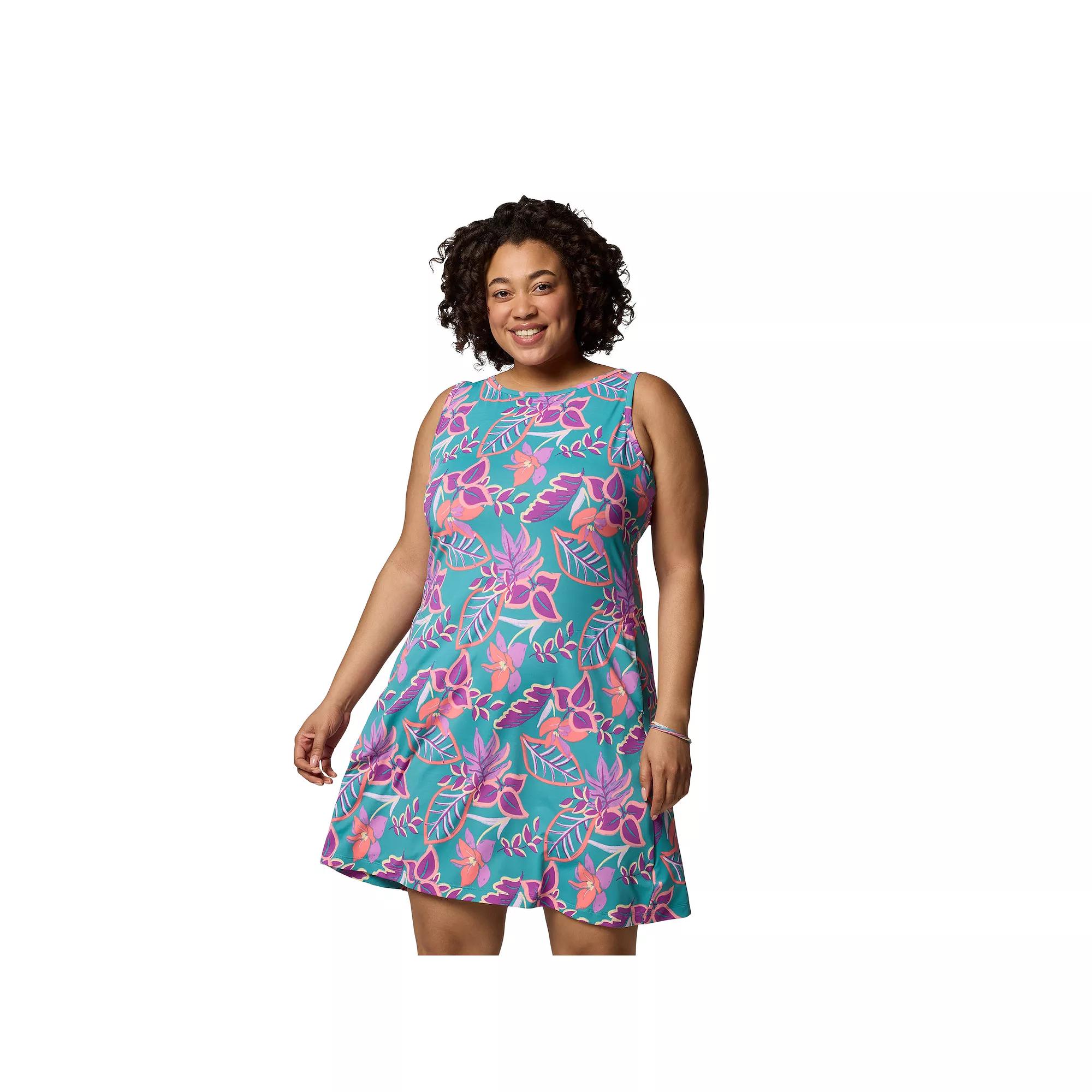 Plus Size Columbia Chill River Print UPF 50 Moisture-Wicking Active Dress, Women's, Size: 1XL, Pink Pasteled Product Image