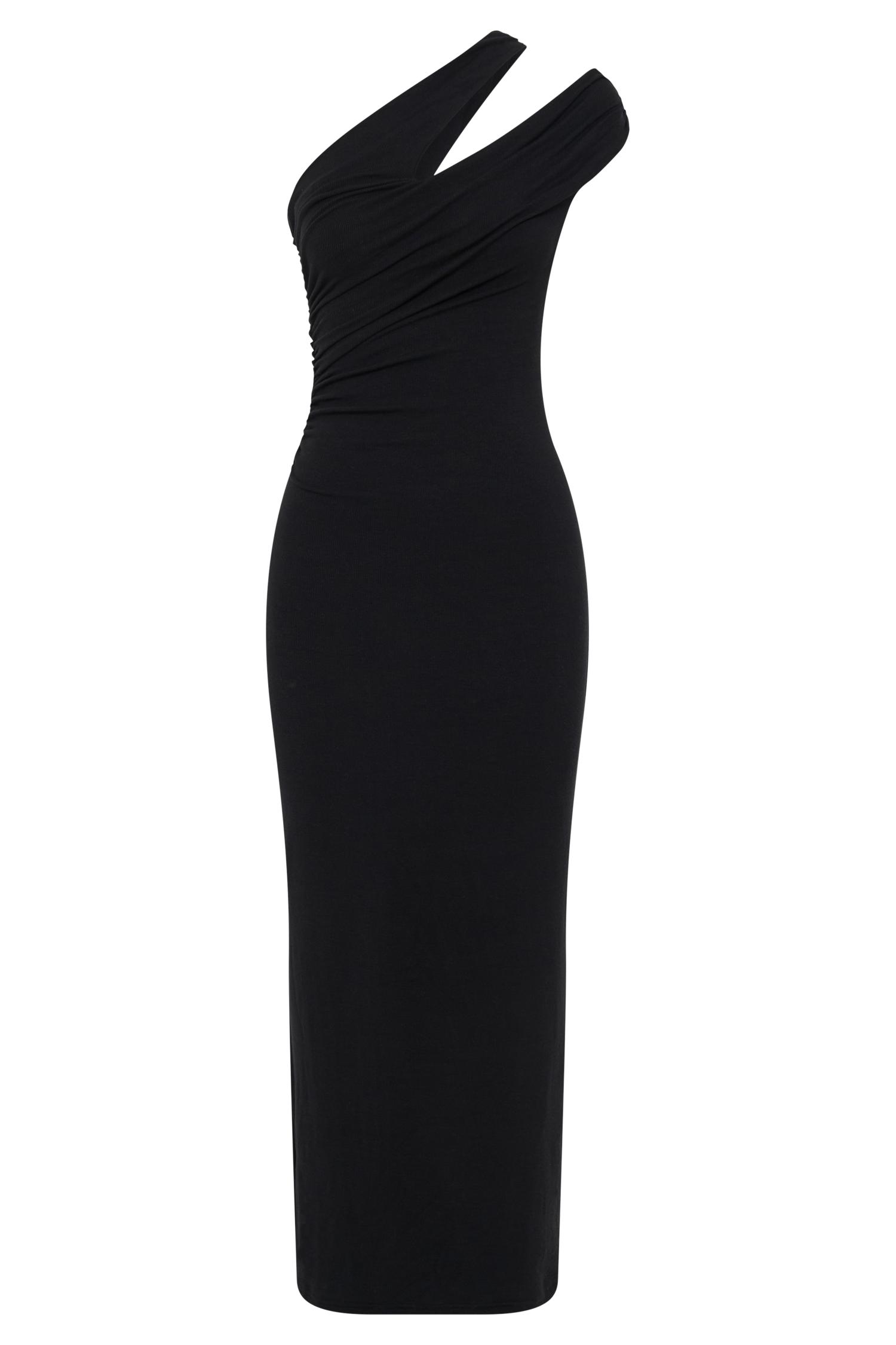 Anastasia One Shoulder Modal Midi Dress - Black Product Image
