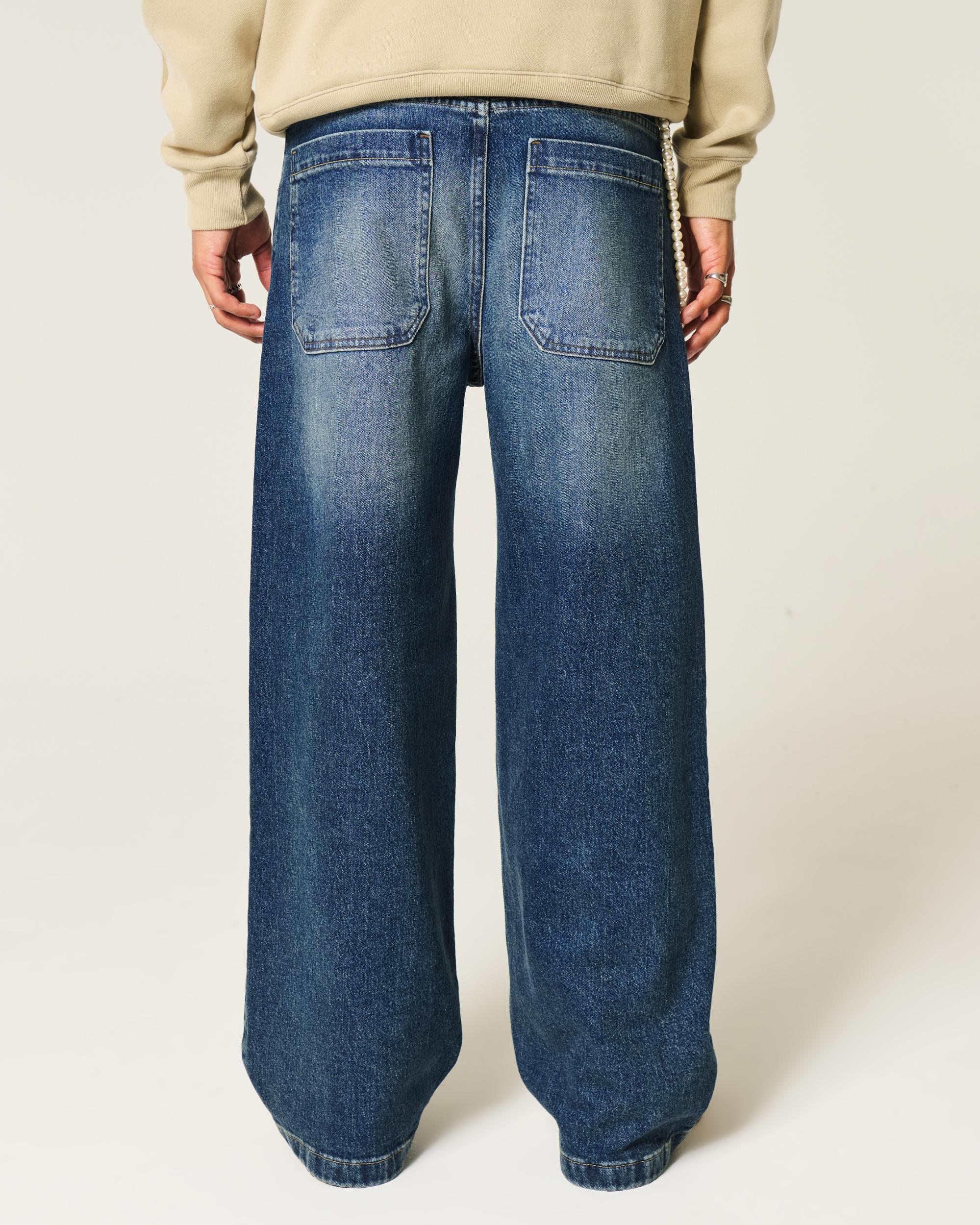 Dark Wash Super Baggy Jeans Product Image