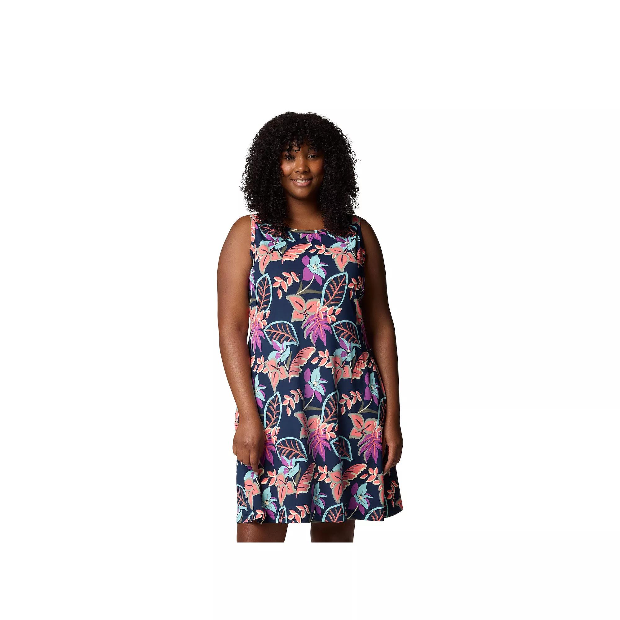 Plus Size Columbia Chill River Print UPF 50 Moisture-Wicking Active Dress, Women's, Size: 1XL, Pink Pasteled Product Image