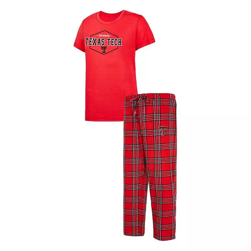 Women's Concepts Sport Red/Black Maryland Terrapins Badge T-Shirt & Flannel Pants Sleep Set, Size: 3XL Product Image