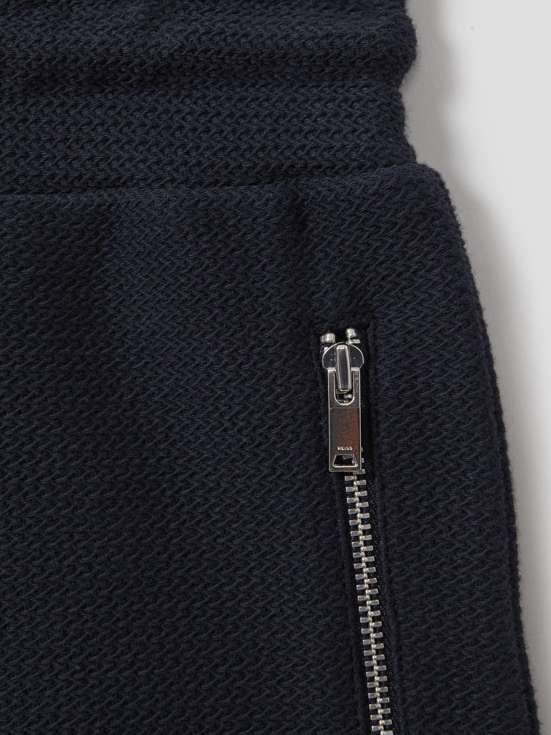 Textured Cotton Drawstring Shorts in Navy Product Image