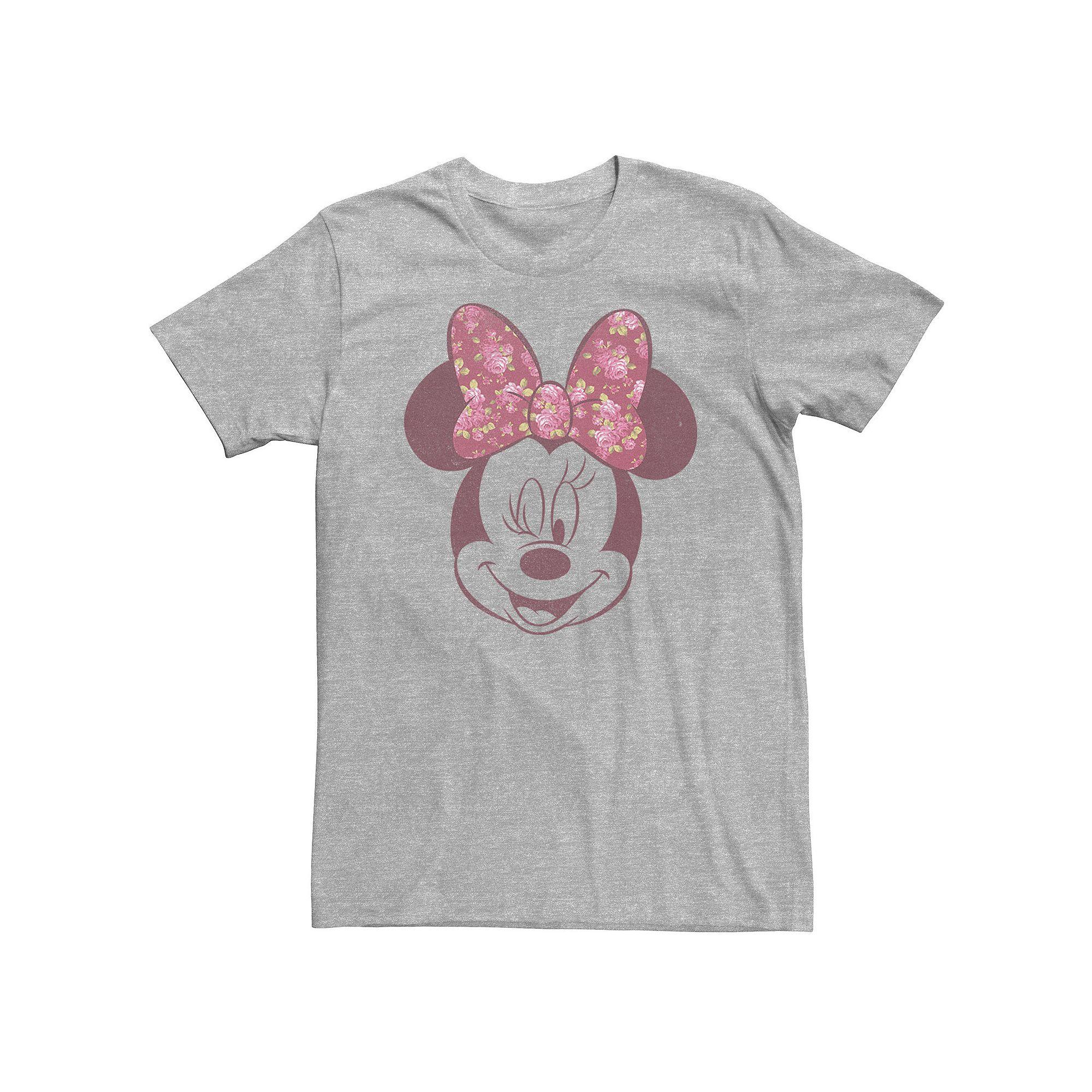 Big & Tall Disney Mickey & Friends Minnie Mouse Floral Bow Portrait Tee, Men's,  Product Image