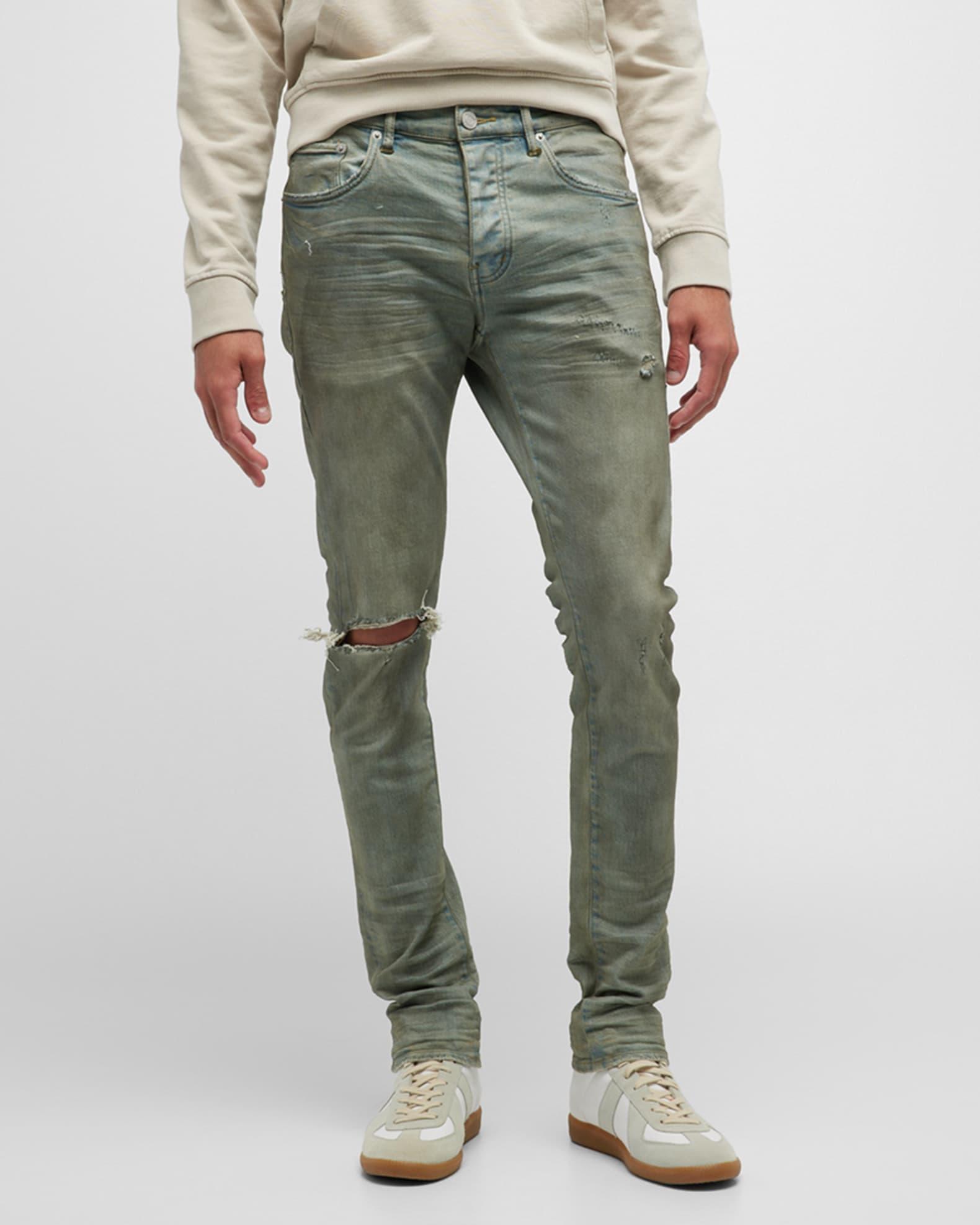 Mens Distressed Stretch-Skinny Jeans Product Image