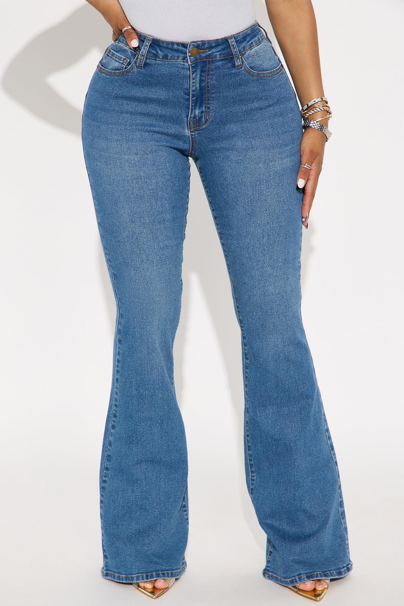 Tall Vibe Check Curvy Stretch Flare Jeans  - Medium Wash Female Product Image