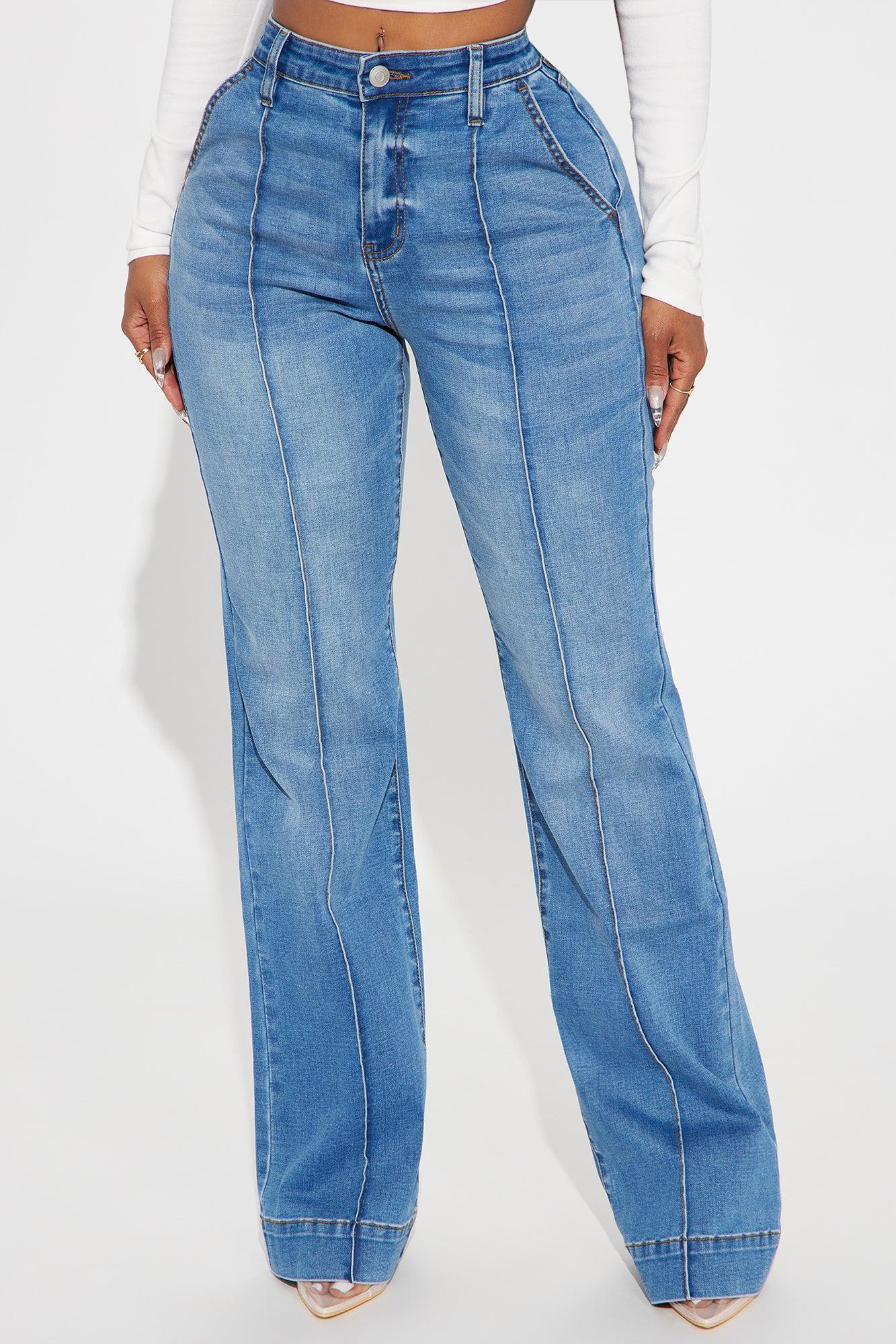 About Business Stretch Flare Trouser Jeans - Medium Wash Product Image