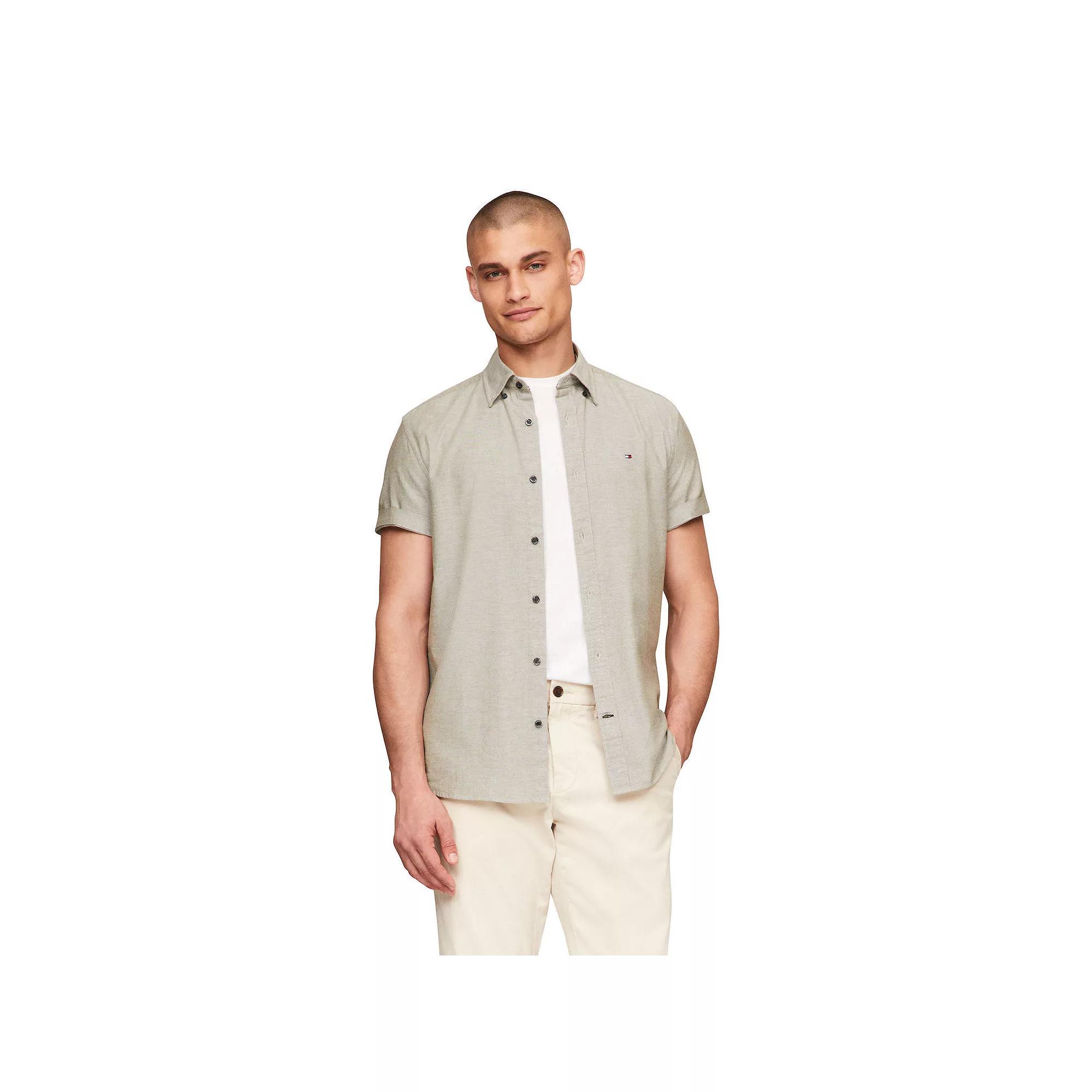 Men's Tommy Hilfiger Short Sleeve Original Stretch Oxford Shirt,  Product Image