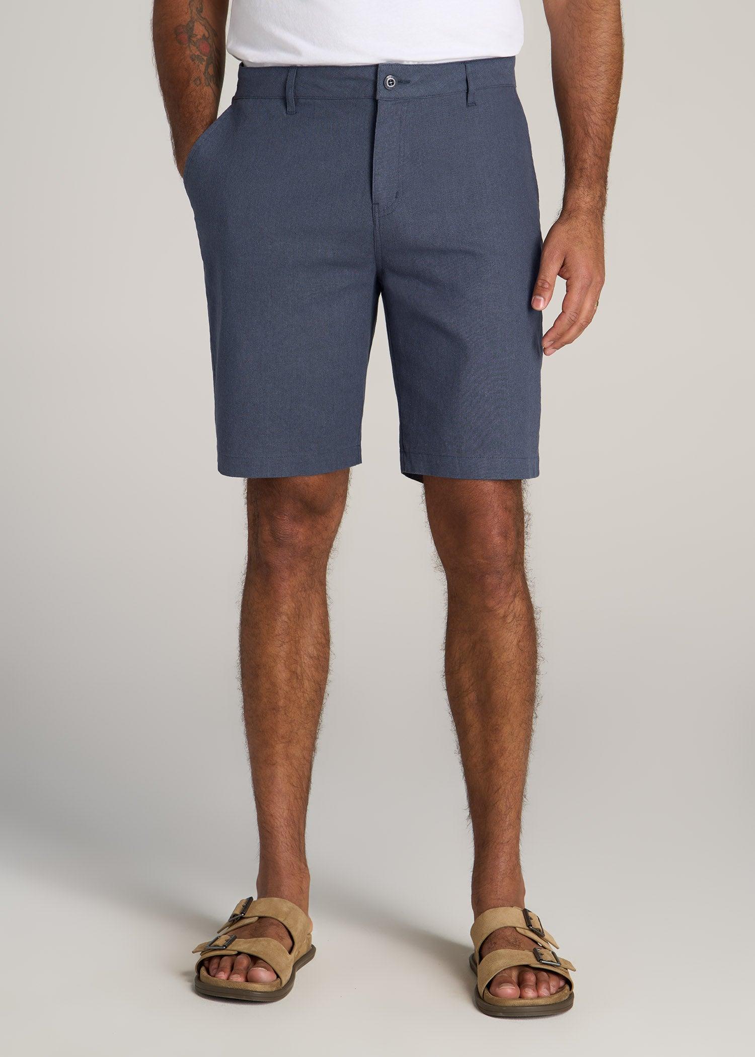 Linen Shorts For Tall Men in Burnt Orange Male Product Image