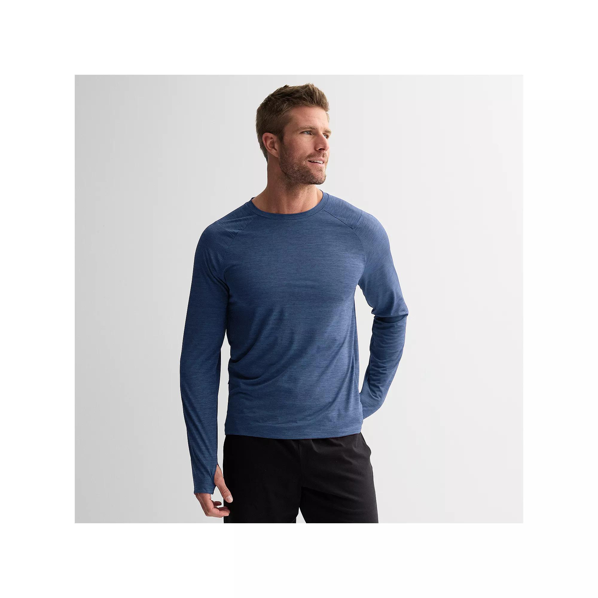 Men's Tek Gear® Dry Tek Long Sleeve Shirt, Size: Small, Sequel Blue Product Image