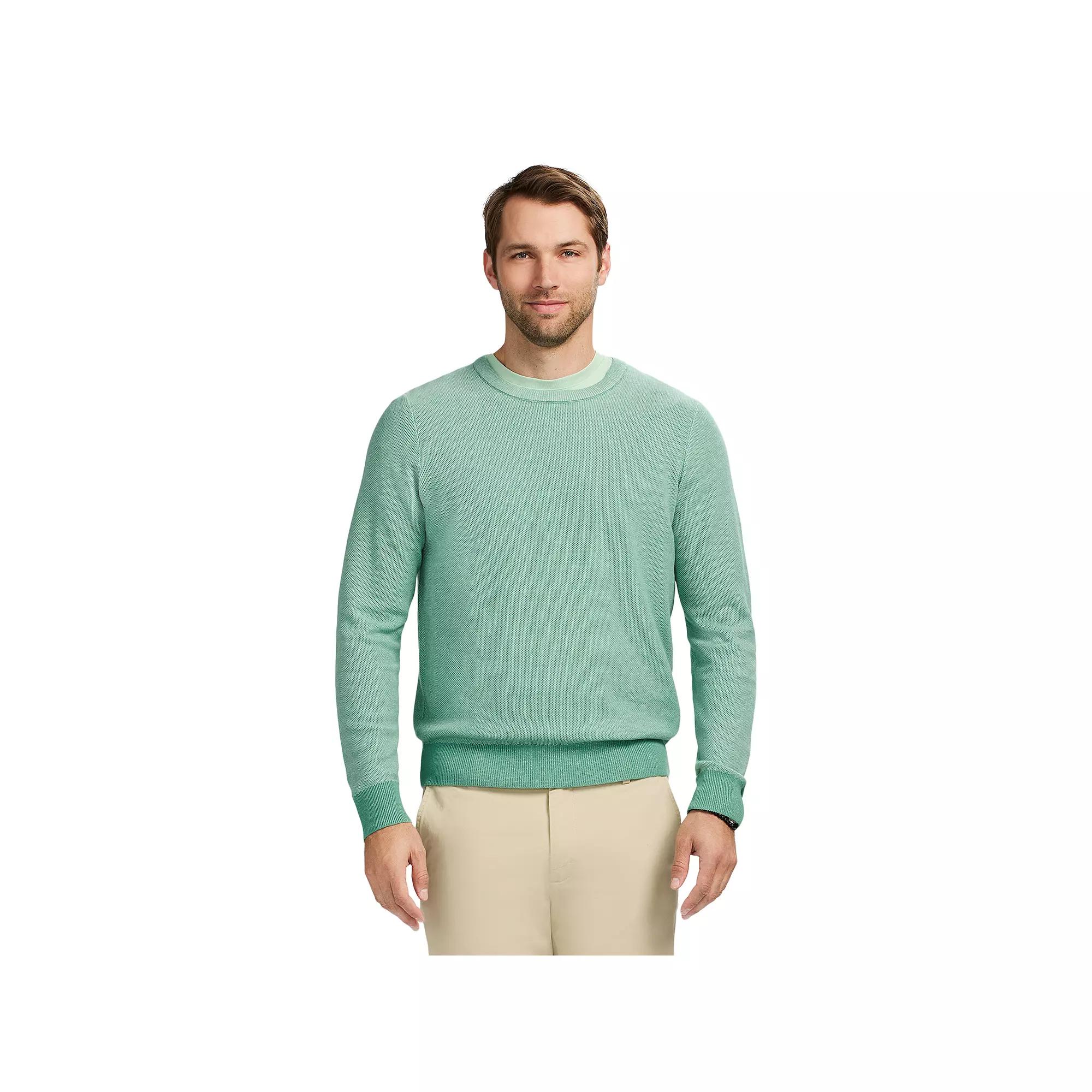 Men's IZOD Honeycomb Crewneck Sweater, Size: Medium, Beryl Green Product Image