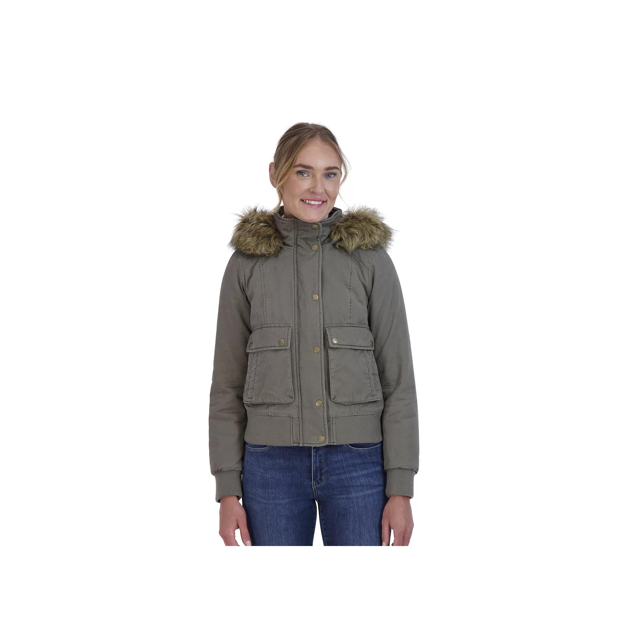 Juniors' Sebby Faux-Fur Hood Bomber Parka, Women's,  Product Image