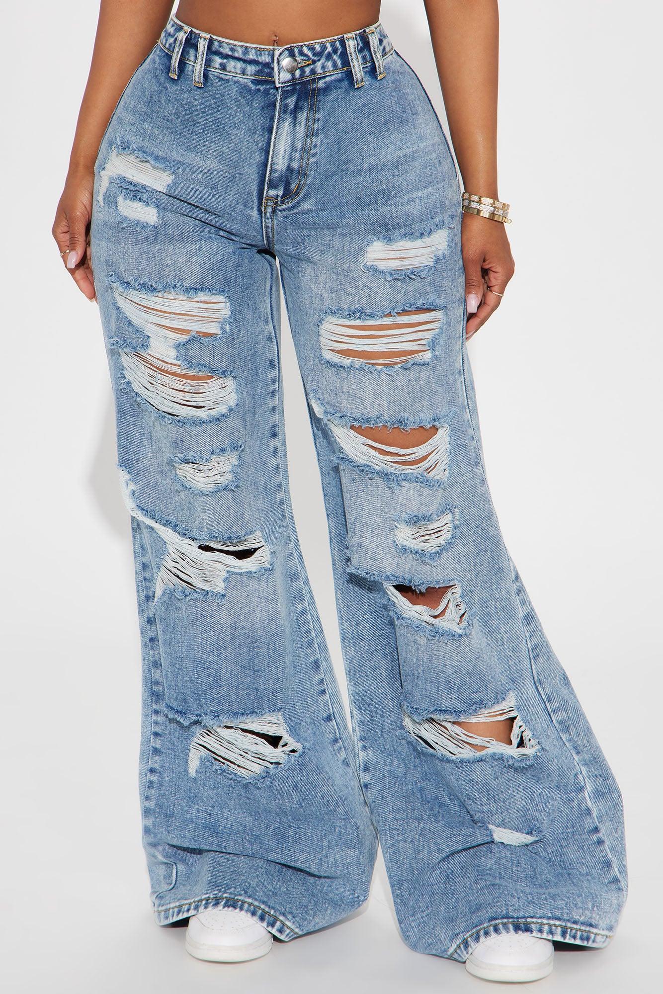 Wouldn't Change A Thing Ripped Baggy Jeans - Light Wash Product Image