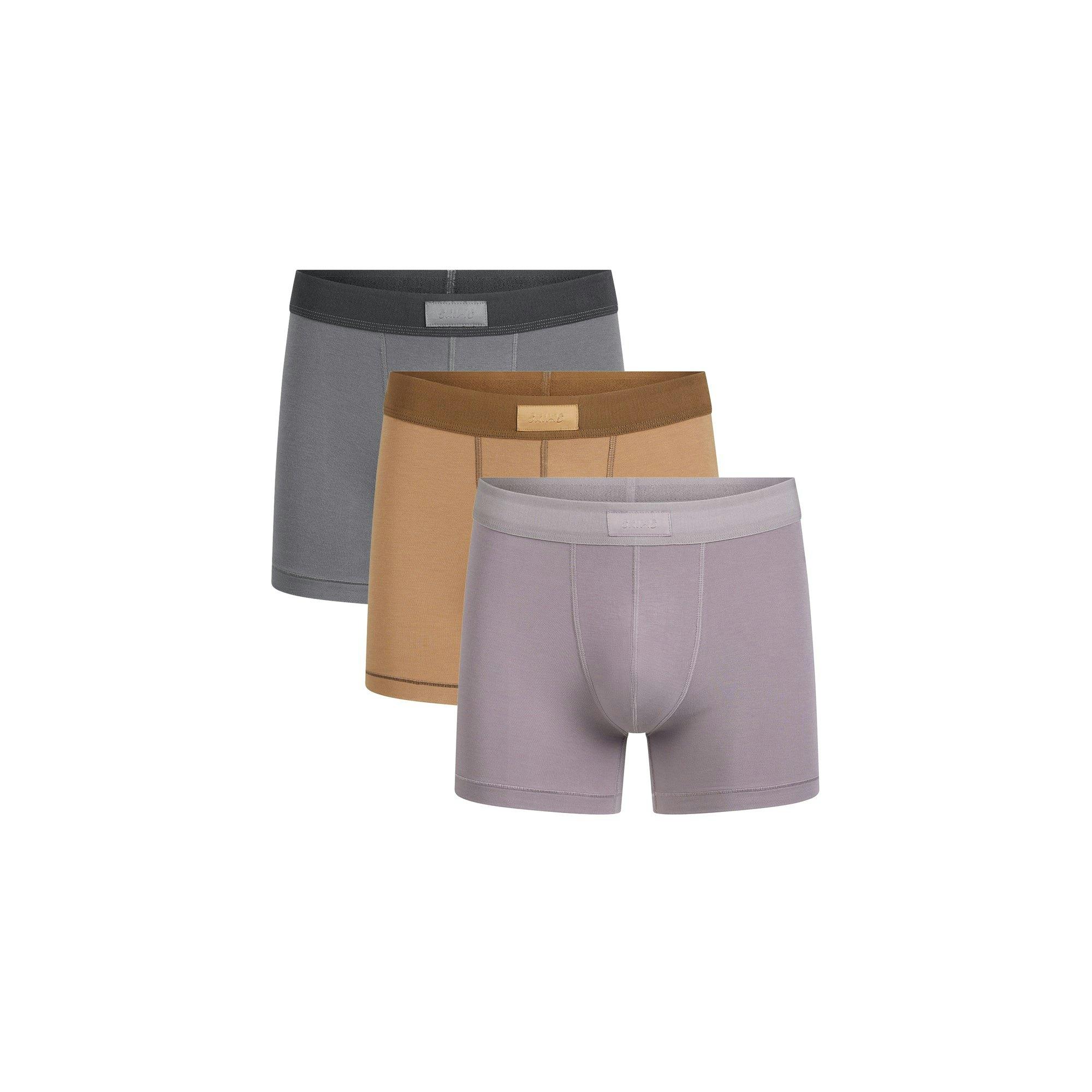 SKIMS COTTON MENS 3" BOXER BRIEF 3-PACK | RUSSET MULTI Product Image