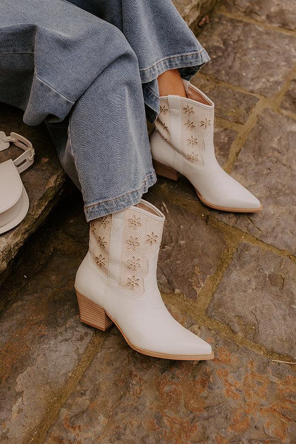 The Reese Faux Leather Cowboy Boots Product Image