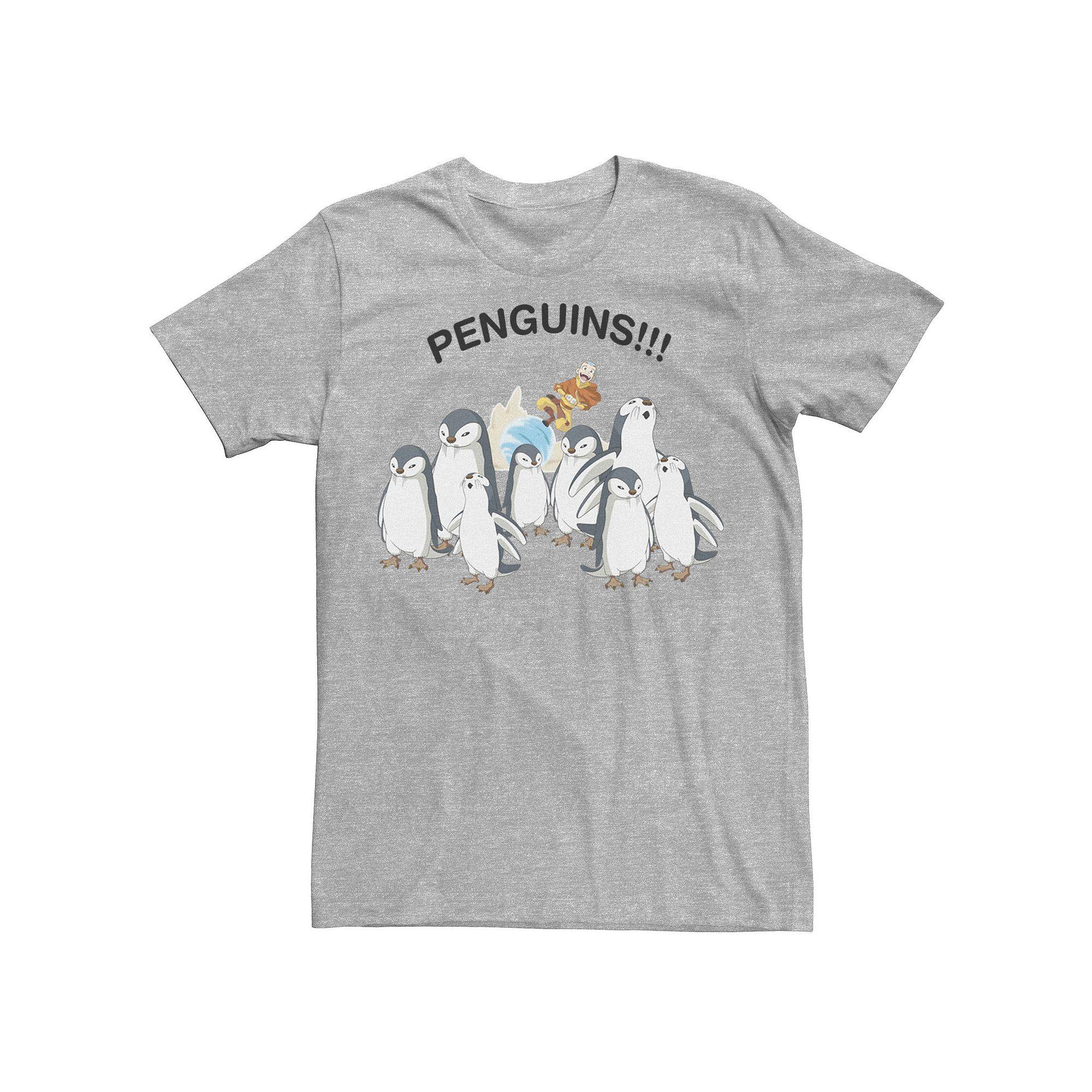 Men's Nickelodeon Avatar The Last Airbender Aang And Penguins!! Portrait Tee, Boy's,  Product Image