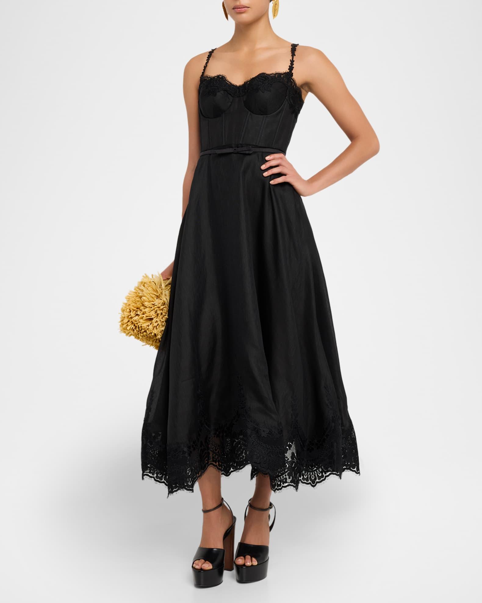 Lace-Trim Corset Picnic Dress Product Image