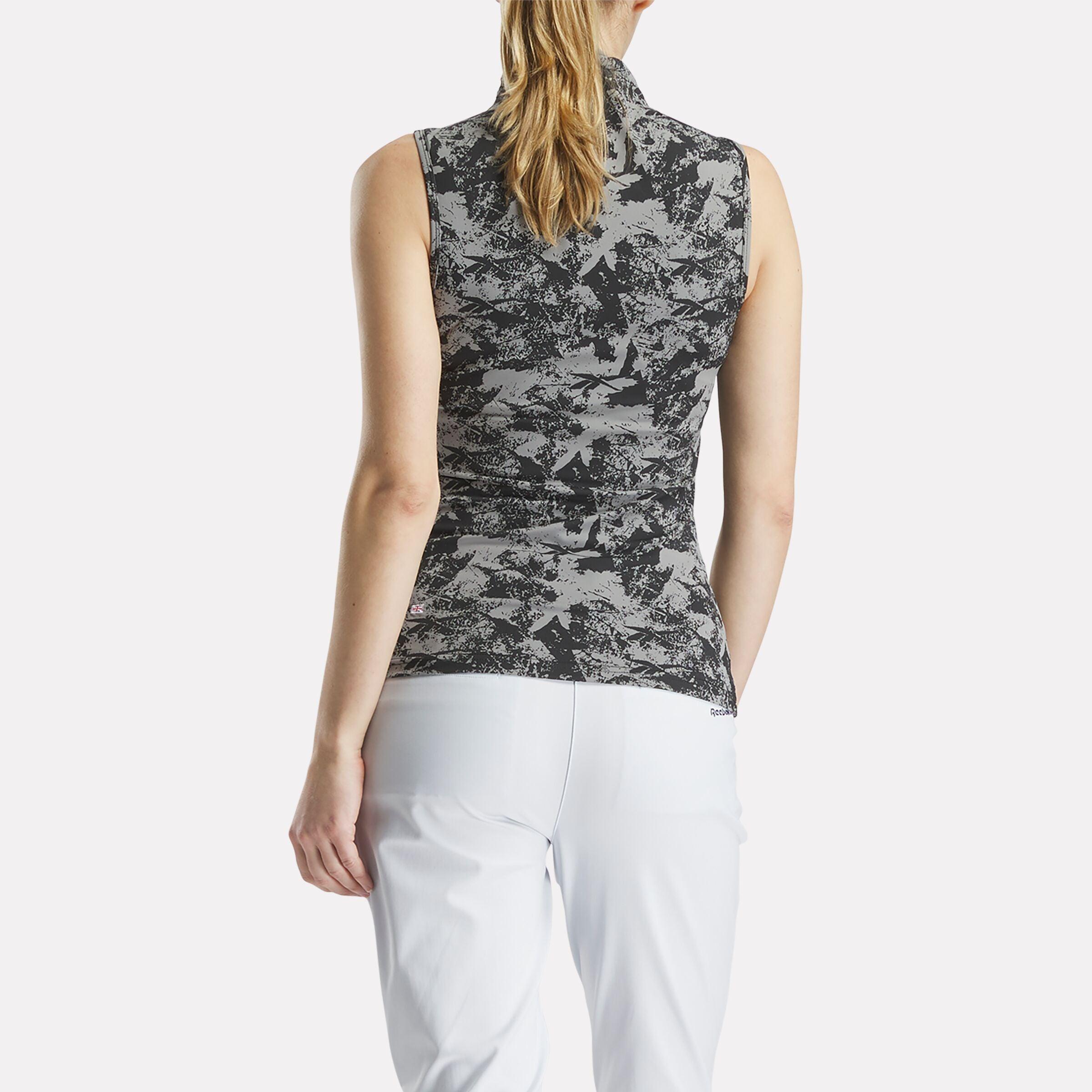 Women's Sleeveless Mock Neck Golf Top - Vector Abstract Print Female Product Image