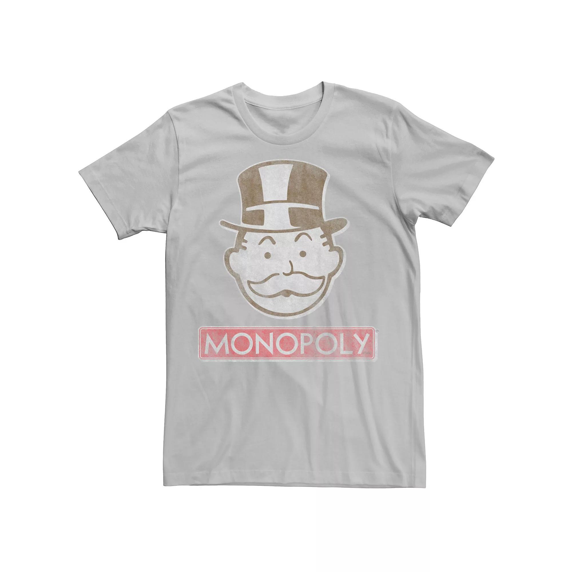 Men's Monopoly Man Classic Look Graphic Tee, Size: Small, Silver Product Image