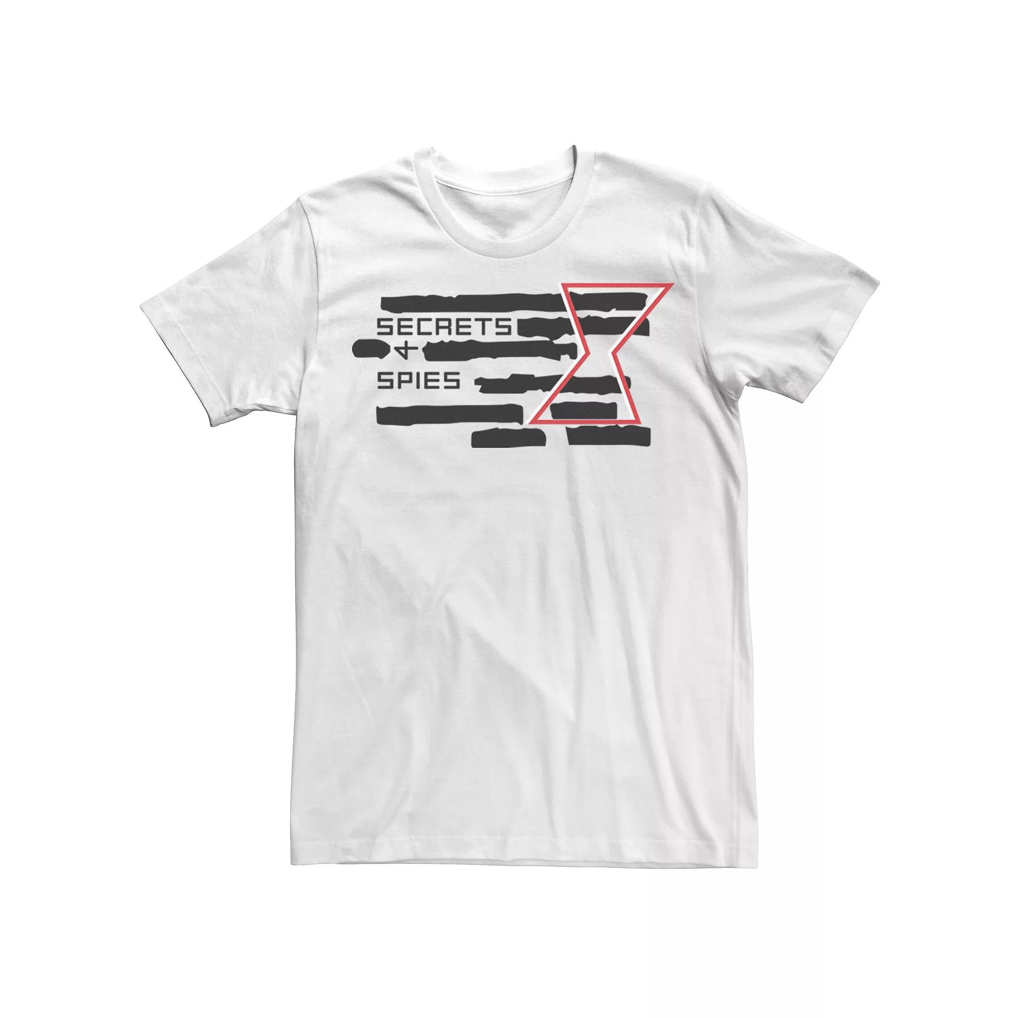Men's Marvel Black Widow Secrets And Spies Crossed Out Logo Tee,  Product Image