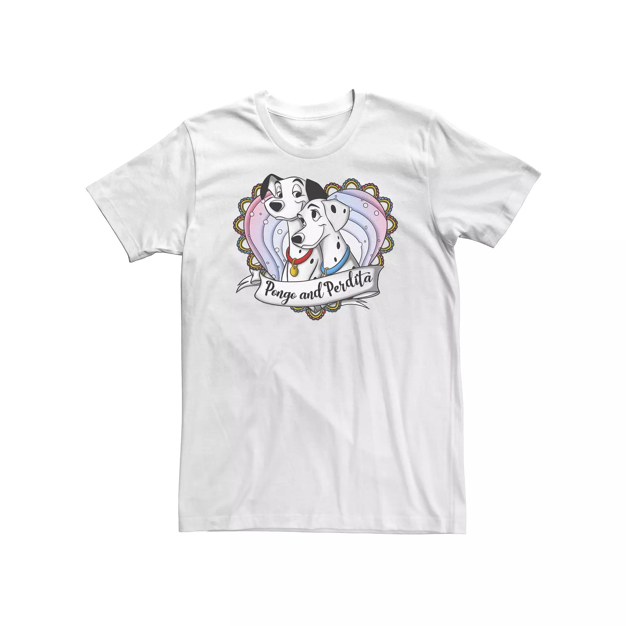 Big & Tall Disney 101 Dalmatians Pongo And Perdita Gradient Heart Tee, Men's,  Product Image