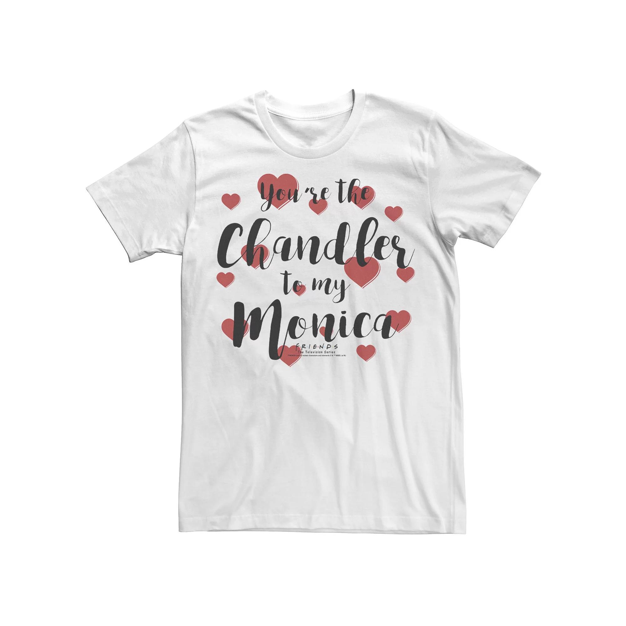 Big & Tall Friends TV Show "You're The Chandler To My Monica" Hearts Tee, Men's,  Product Image