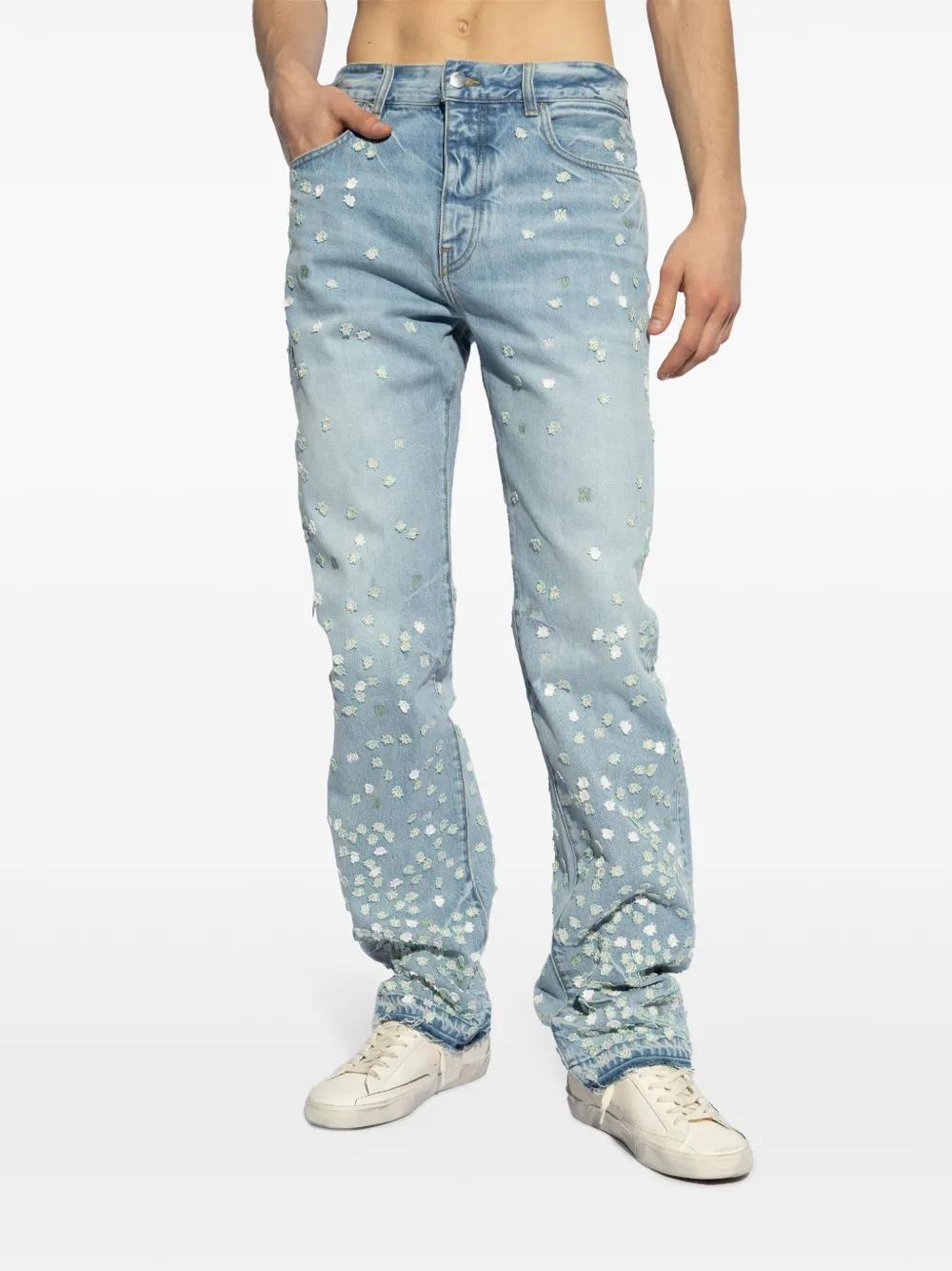spot-appliquéd straight-leg jeans Product Image