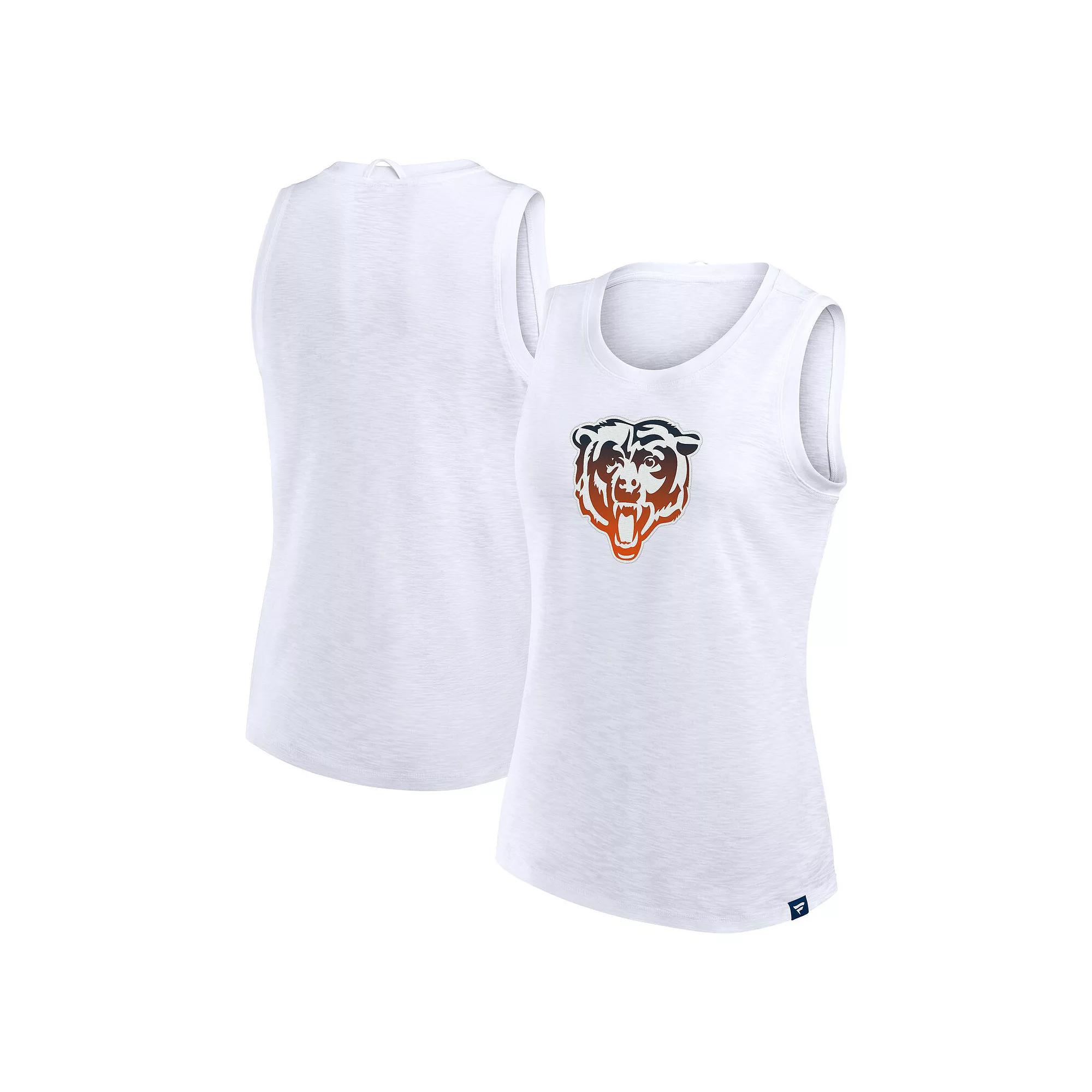 Women's Fanatics  White Chicago Bears Slub Tank Top, Size: 3XL Product Image