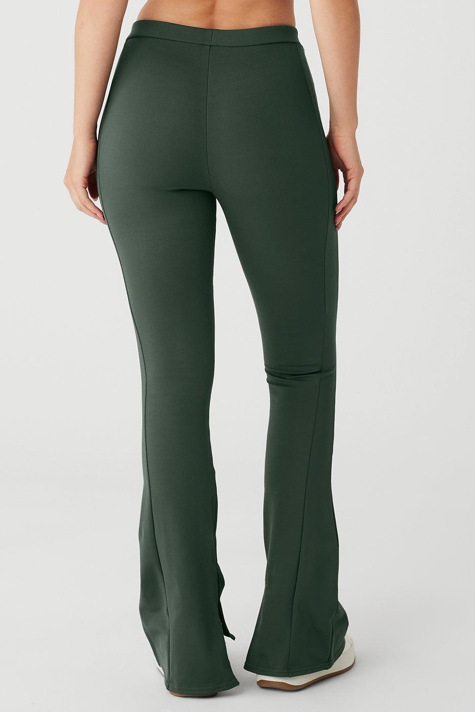 ALO | High-Waist Zip It Flare Legging Green Product Image