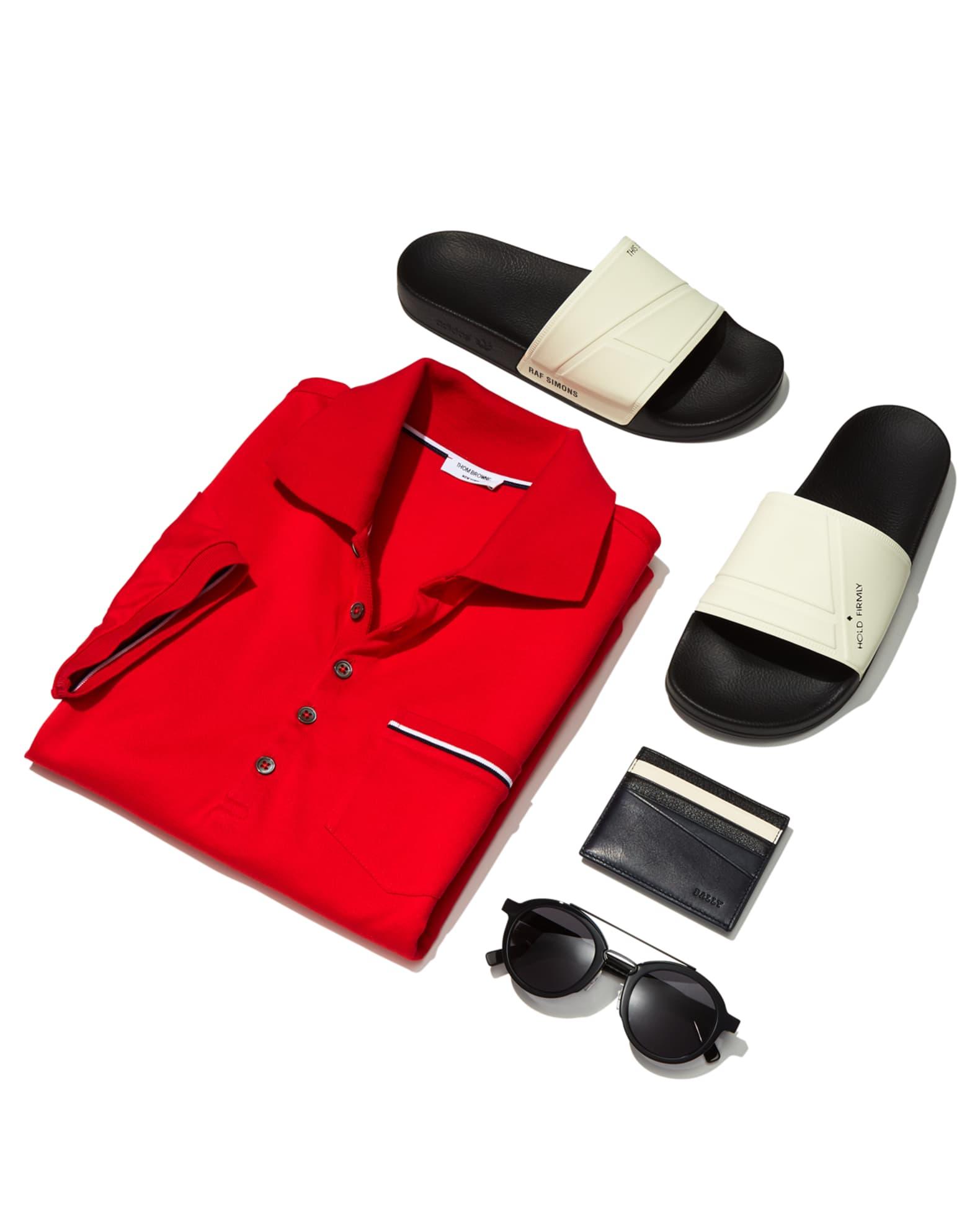 Heather Polo Shirt with Striped Pocket Product Image