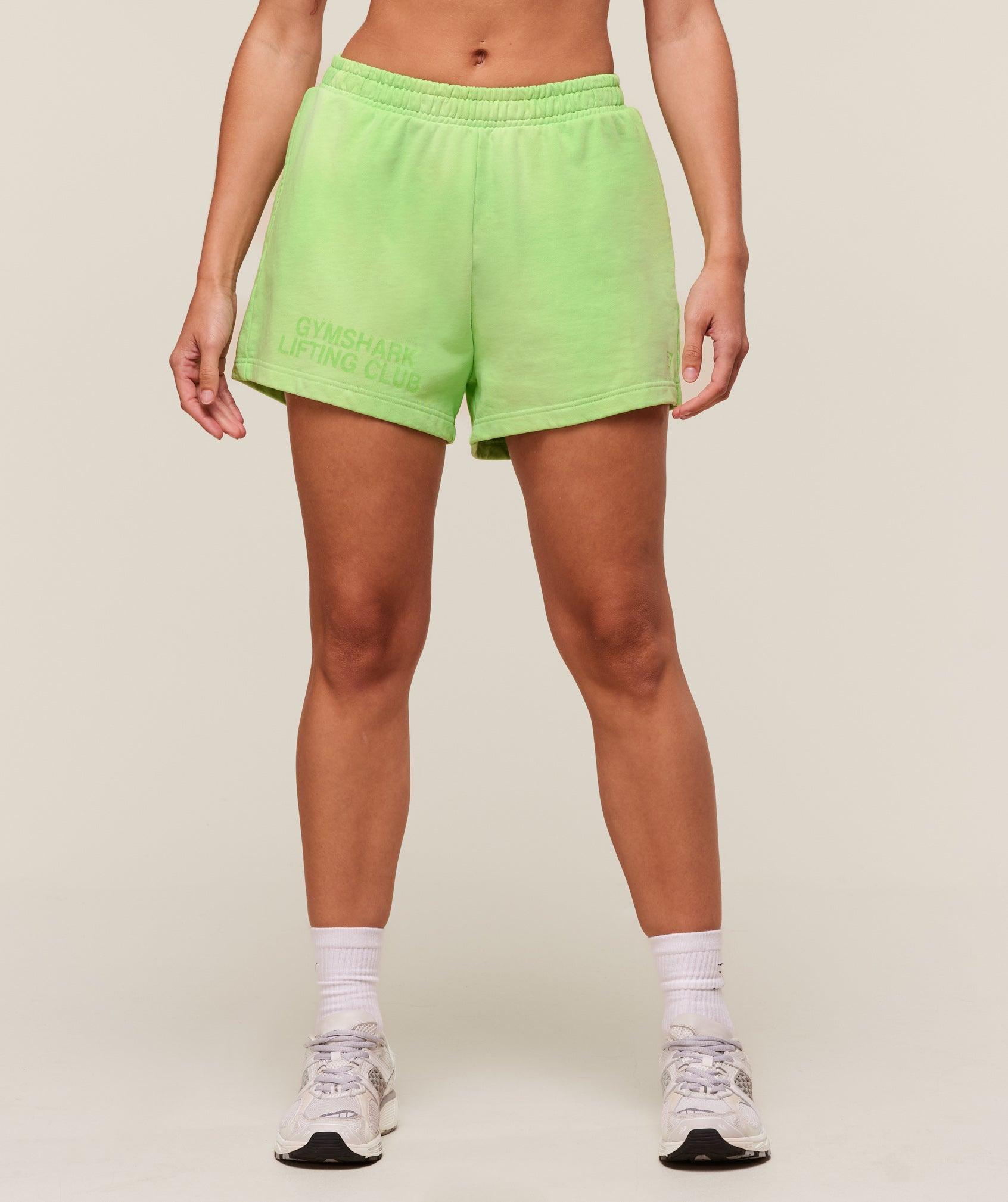 Gymshark Summer Tie-Dye Graphic Shorts - Energy Gelato Green/Wash Female Product Image