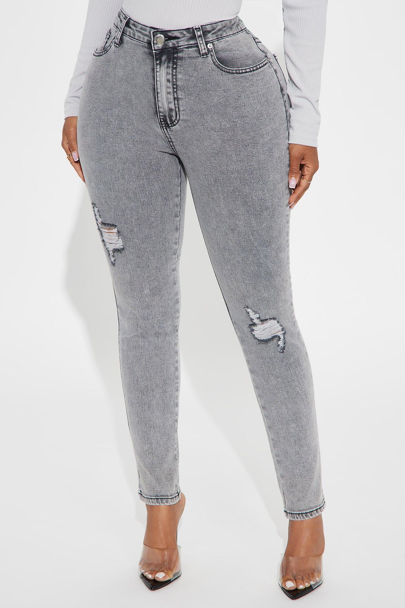 Call It Love Stretch Ripped Skinny Jeans - Acid Wash Black Product Image