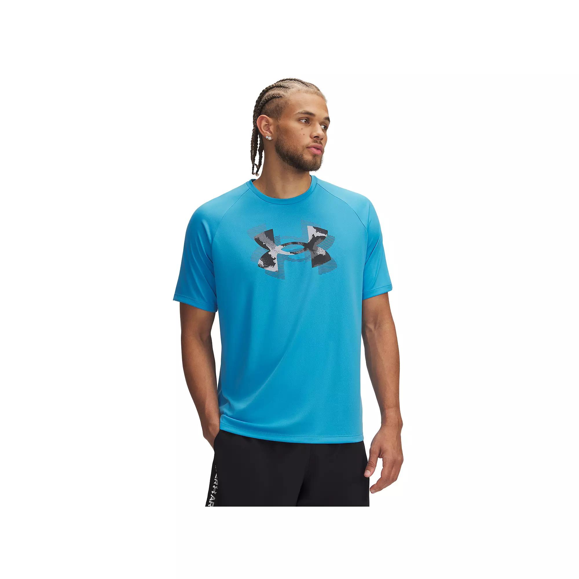 Men's Under Armour Tech™ Print Fill Short Sleeve Tee, Size: XL, Ether Blue Product Image