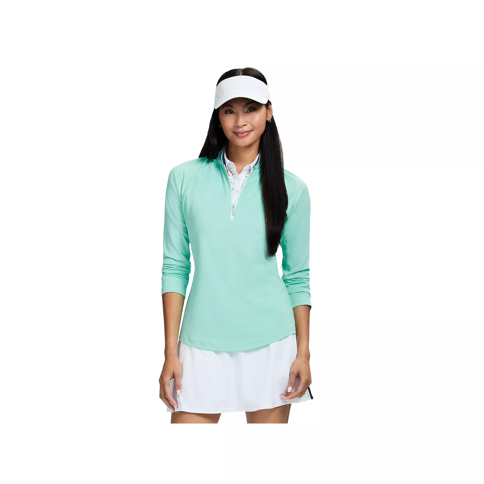 Women's IZOD Paloma Knit Quarter-Zip Pullover, Size: Large, Ice Green Product Image