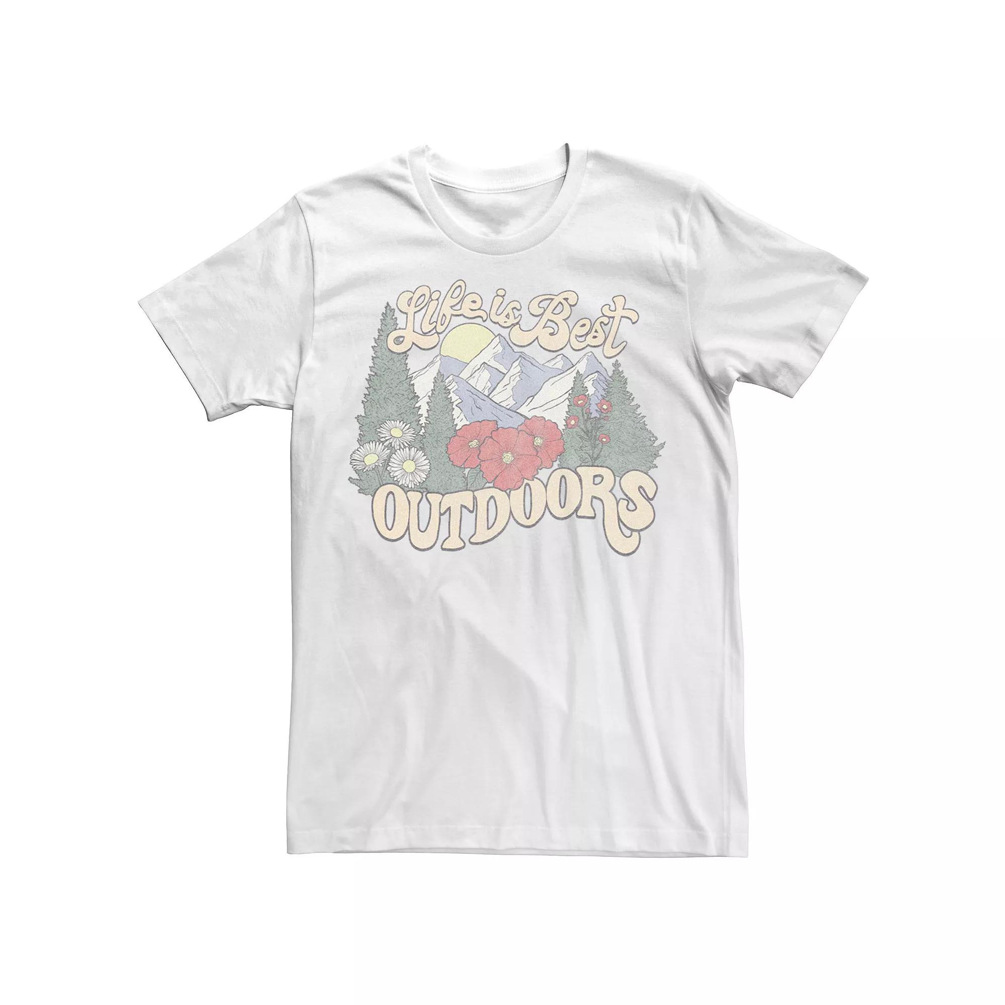 Men's Life Is Best Outdoors Mountain Forest Tee,  Product Image