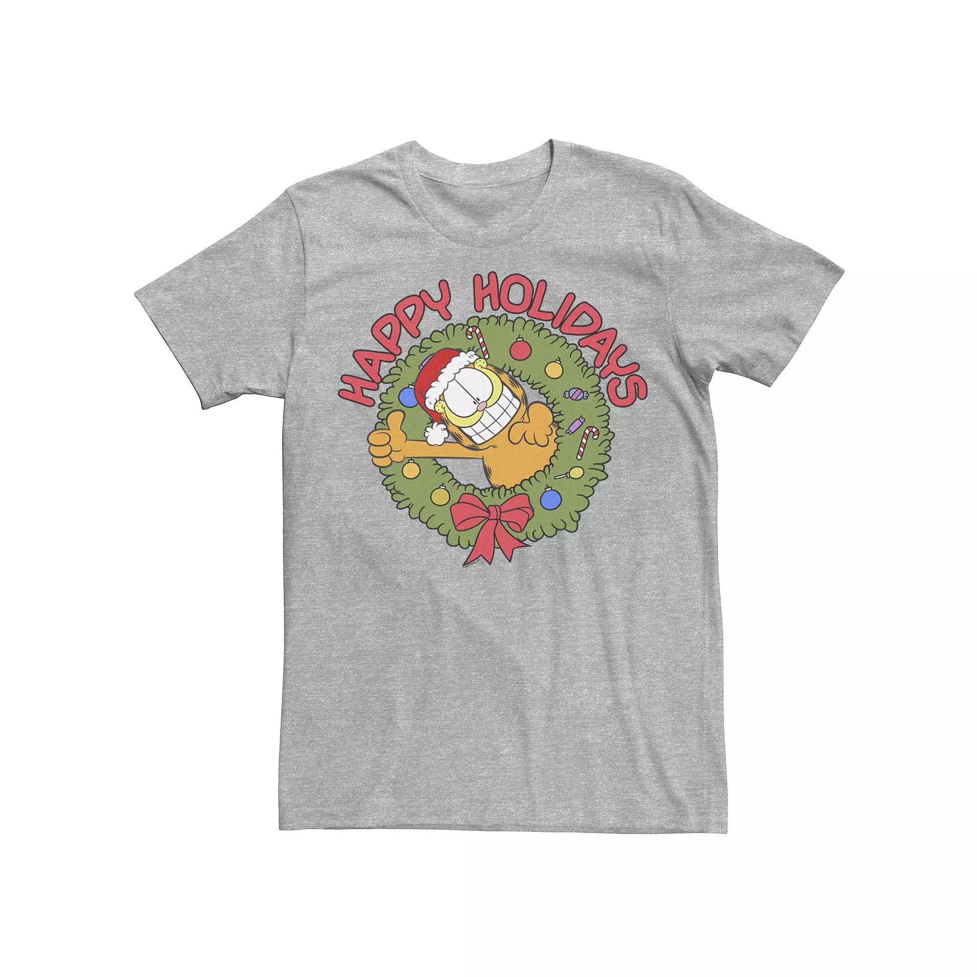 Men's Garfield Wreath Christmas Tee,  Product Image