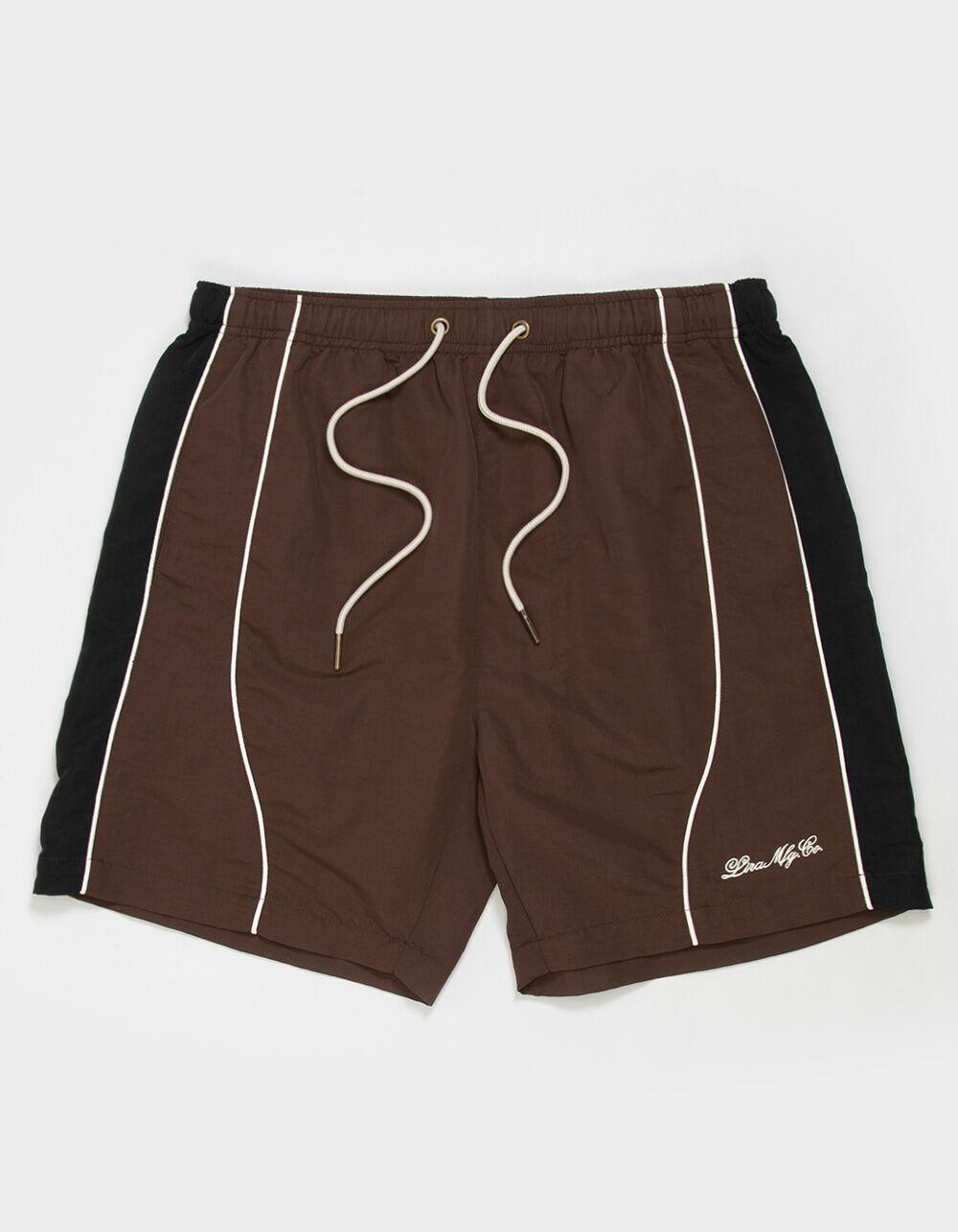 LIRA Mens Nylon Pieced Shorts - BLACK/BROWN Product Image