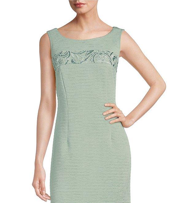 Le Bos 3/4 Sleeve Round Neck Embroidered Flounce Hem 2-Piece Jacket Dress Product Image