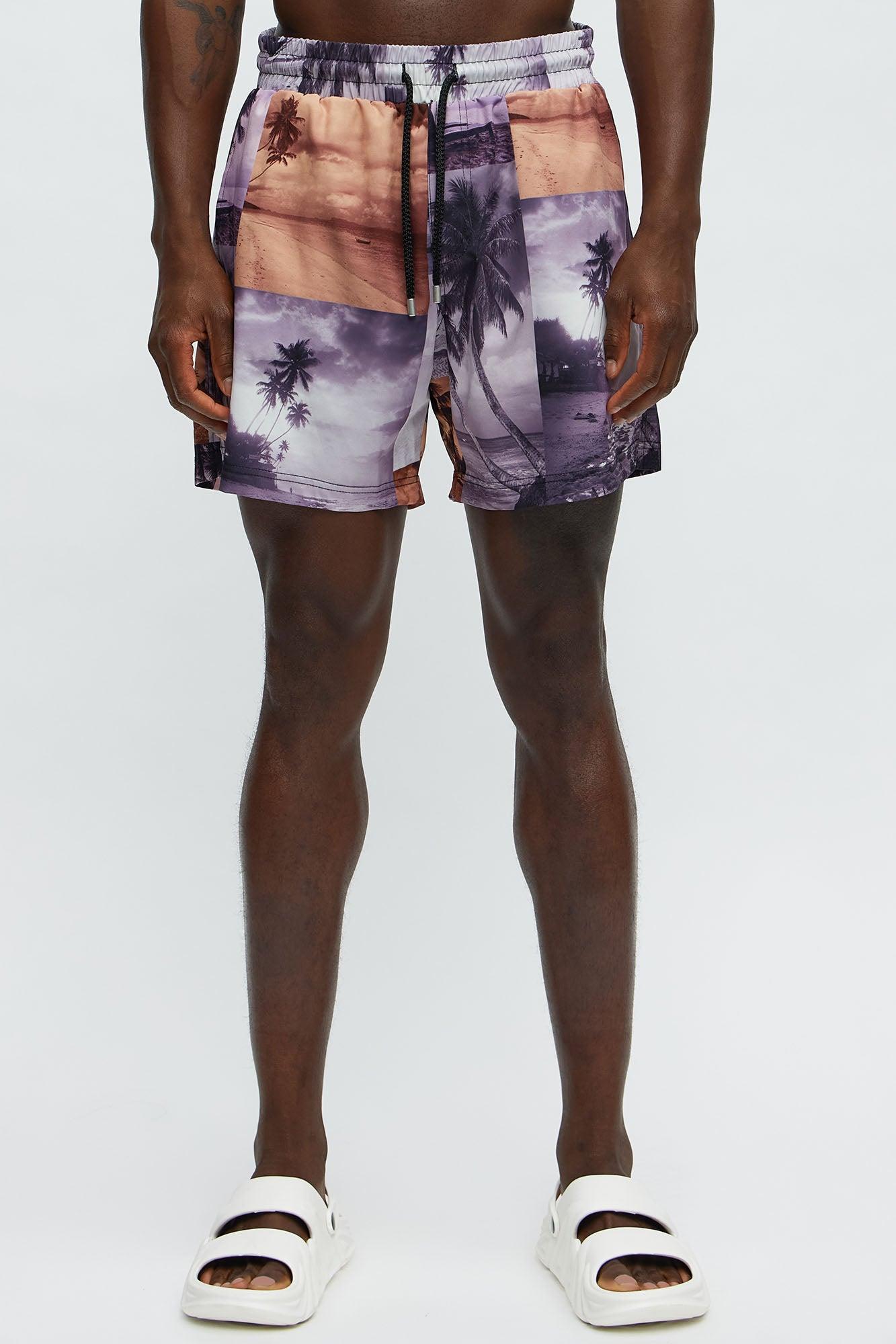 Tropical Focus Swim Mid Trunk - Brown/combo Product Image