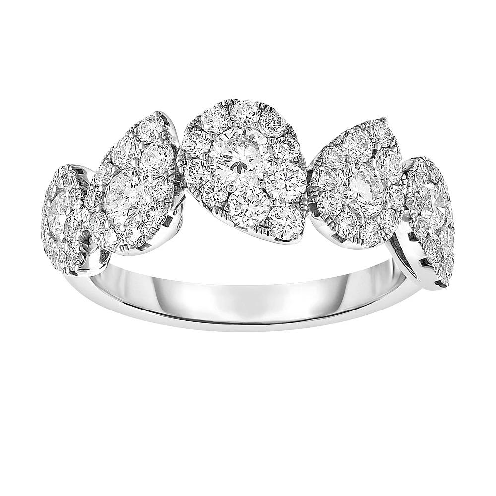 14k White Gold 1 Carat T.W. Diamond Pear Composite Fashion Ring, Women's, Size: 7 Product Image